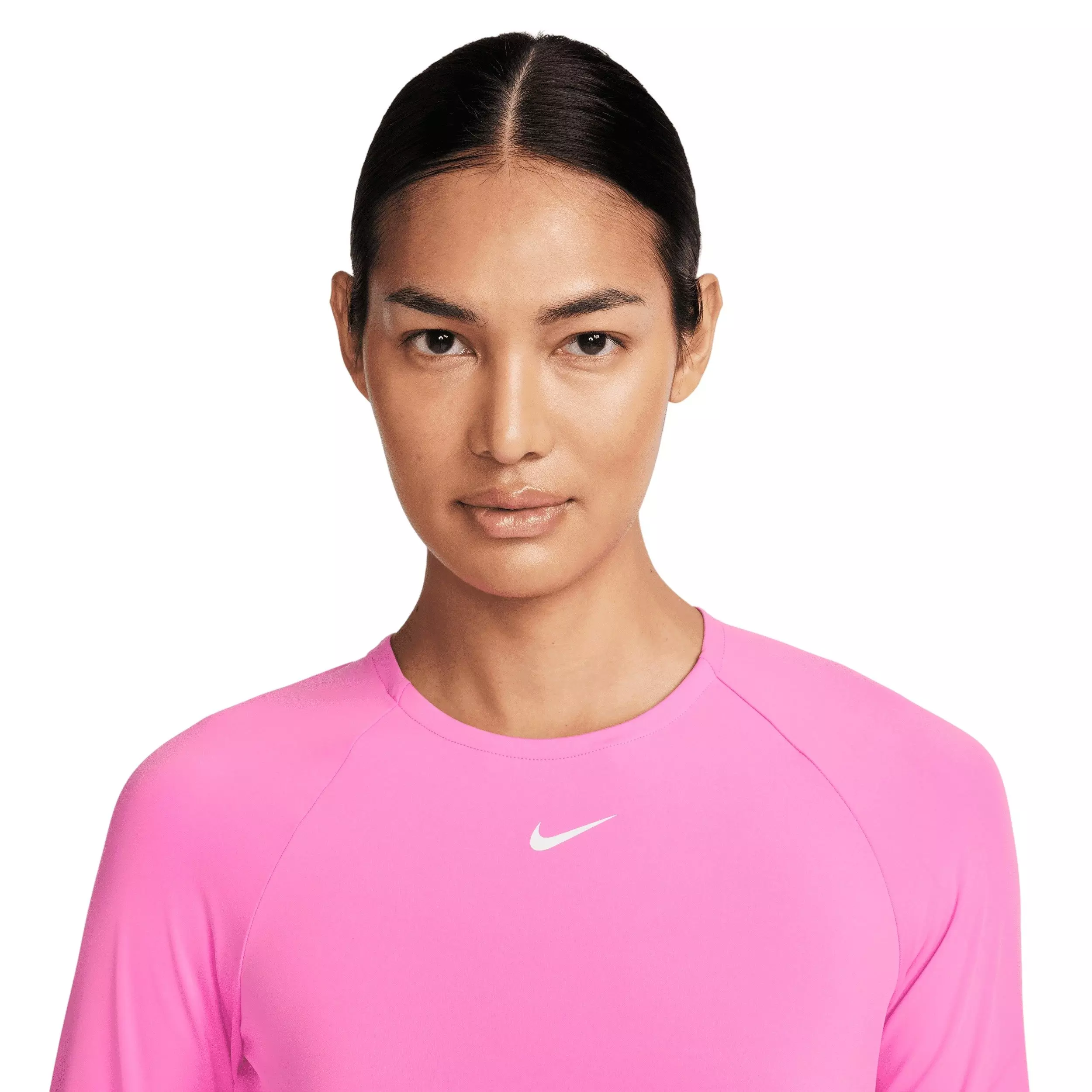 Nike Women's Pro Dri-FIT Cropped Long-Sleeve Top -Pink - PINK