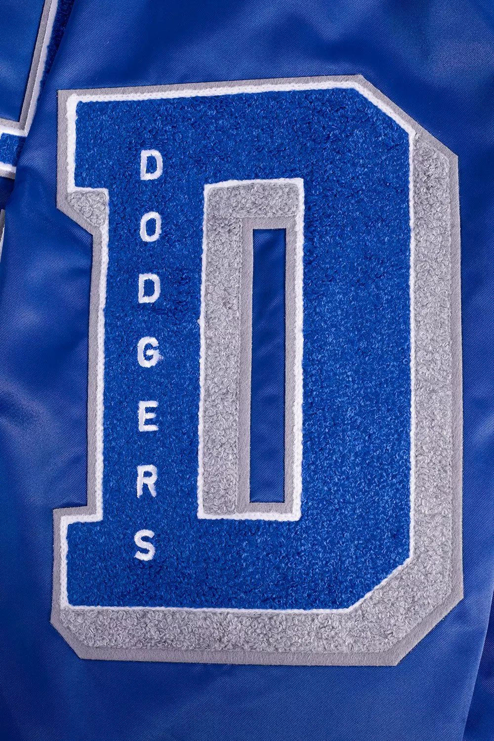 Pro Standard Men's MLB Los Angeles Dodgers Old English Rib Satin Varsity Jacket -Blue - BLUE