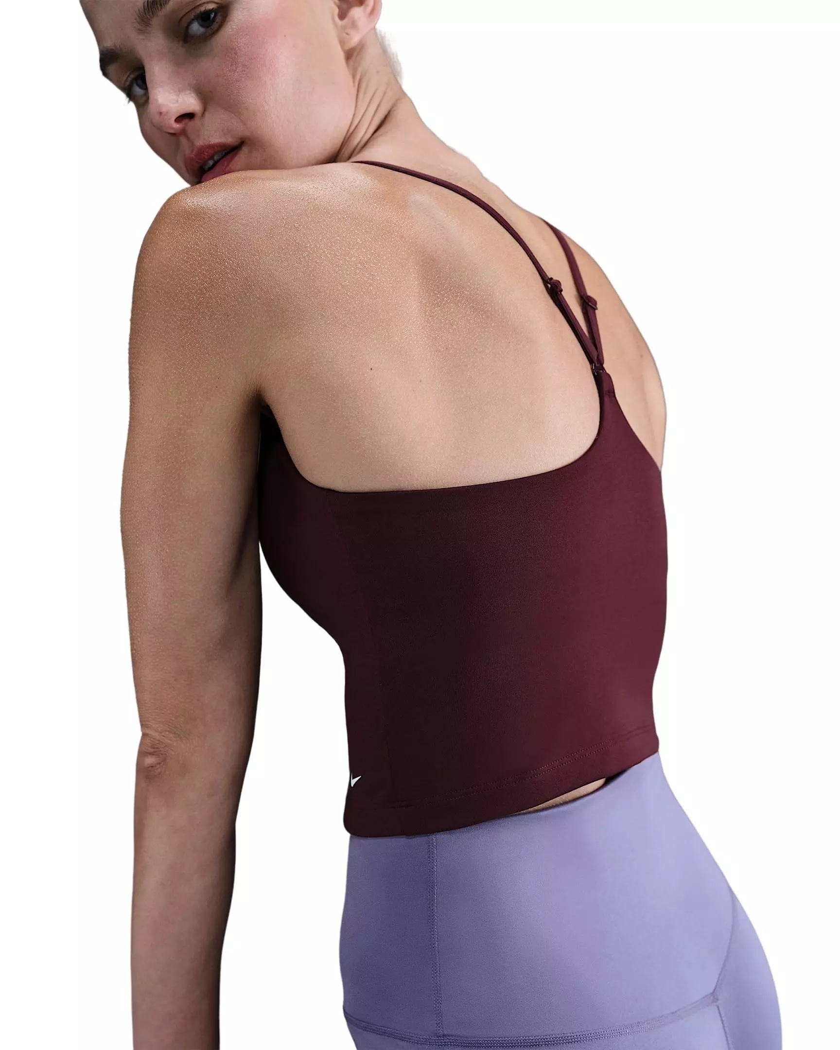 Nike Women's Indy Light-Support Padded Sports Bra Tank -Burgundy - BURGUNDY