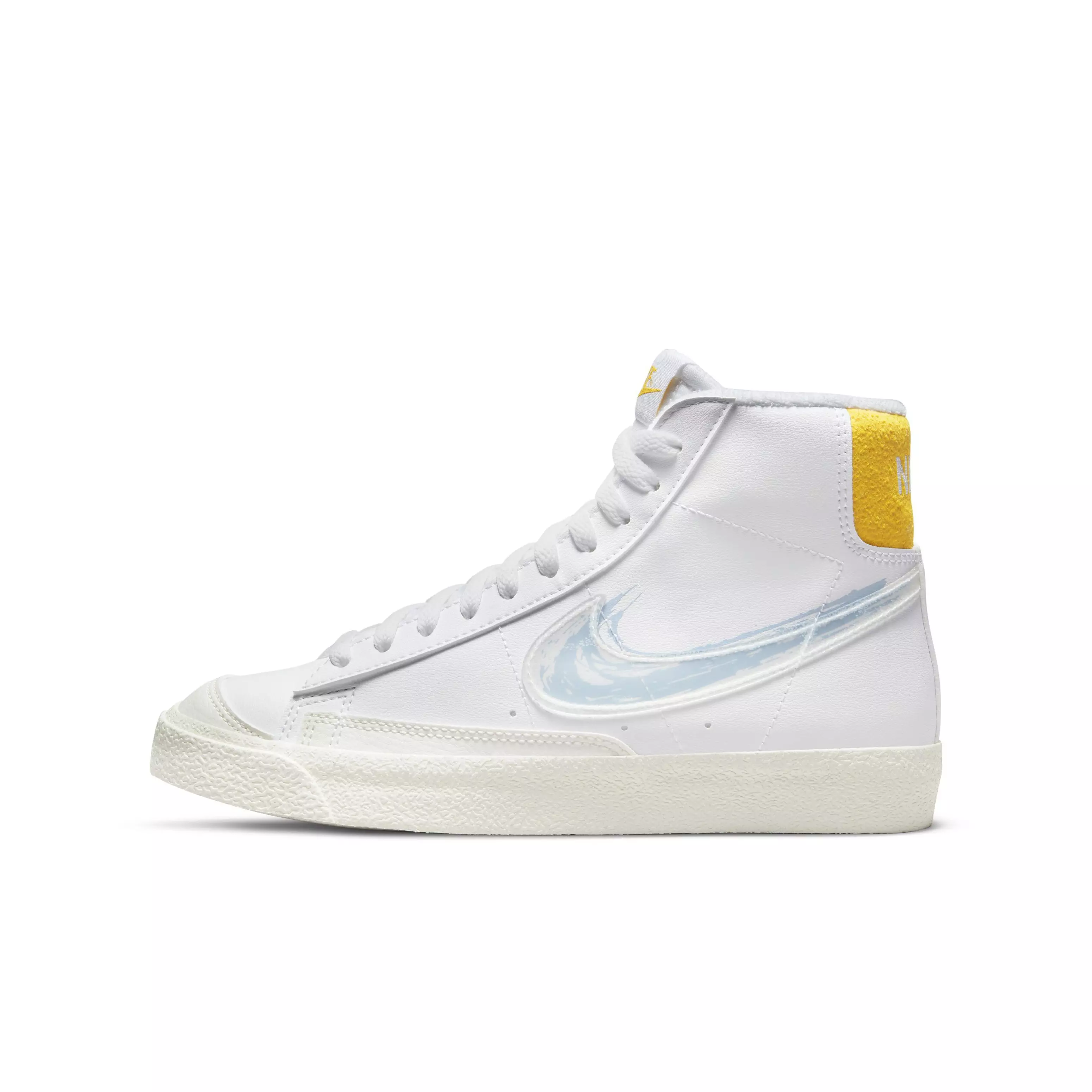 Nike Blazer Mid '77 "White/Royal Tint/Solar Flare/Sail" Grade School Boys' Shoe - WHITE