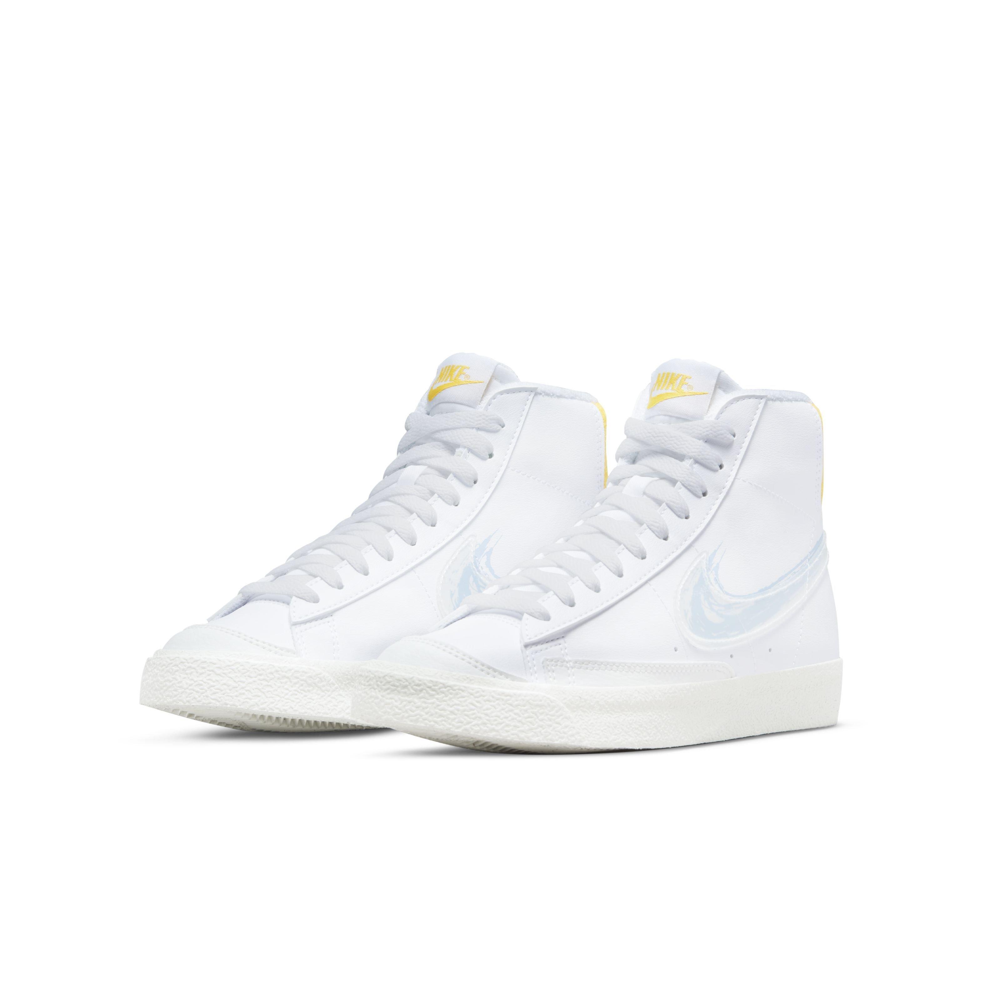 Nike Blazer Mid '77 "White/Royal Tint/Solar Flare/Sail" Grade School Boys' Shoe - WHITE Thumbnail View 3