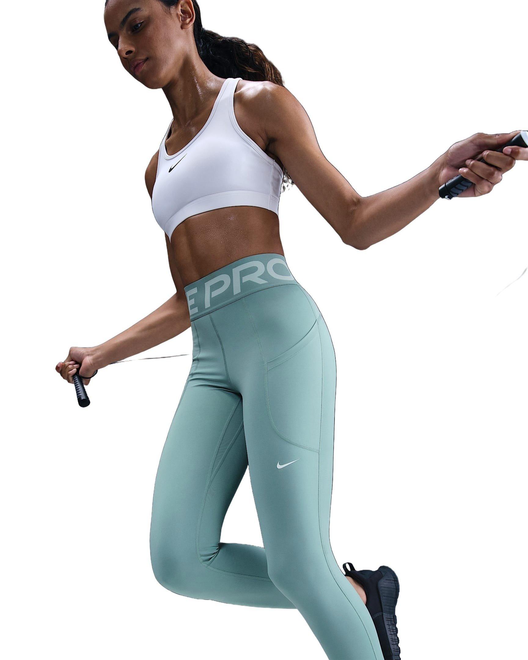 Nike Women's Pro Sculpt High-Waisted 7/8 Leggings with Pockets -Green - GREEN Thumbnail View 3