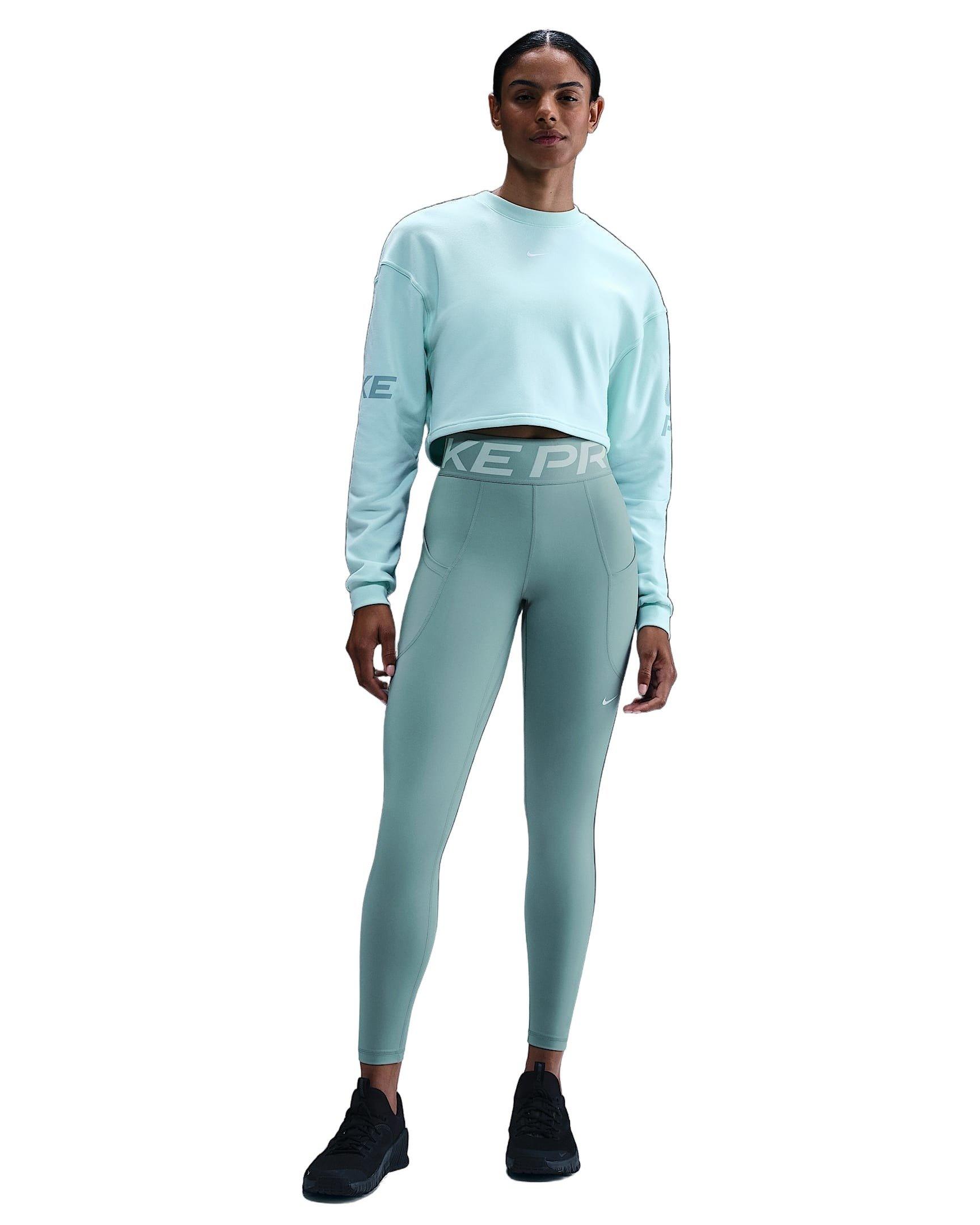 Nike Women's Pro Sculpt High-Waisted 7/8 Leggings with Pockets -Green - GREEN Thumbnail View 4