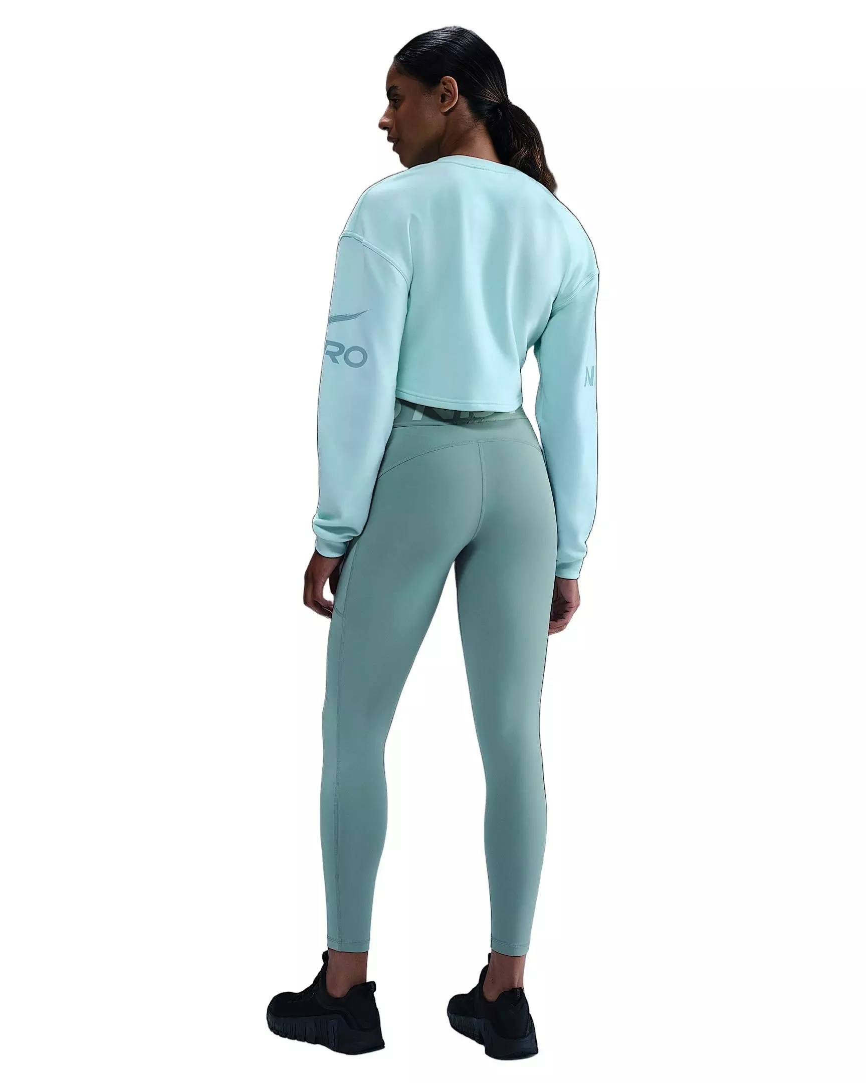 Nike Women's Pro Sculpt High-Waisted 7/8 Leggings with Pockets -Green - GREEN