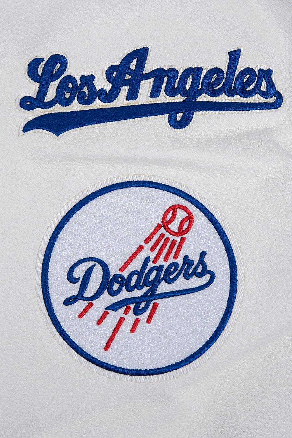 Pro Standard Men's MLB Los Angeles Dodgers Old English Rib Wool Varsity Jacket -Blue/White - BLUE/WHITE Thumbnail View 8