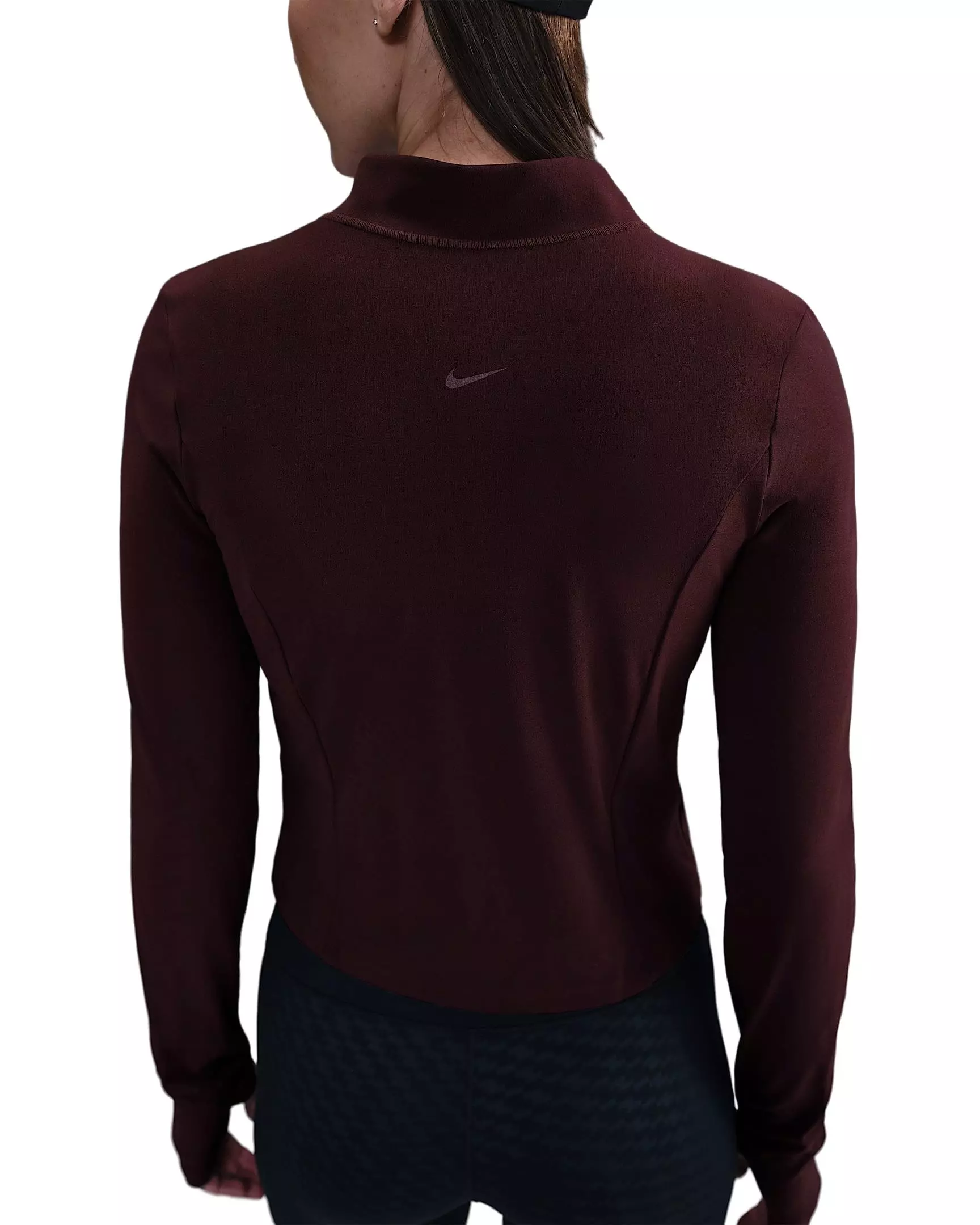 Nike Women's Zenvy Dri-FIT Full-Zip Long-Sleeve Jacket - Burgundy - BURGUNDY