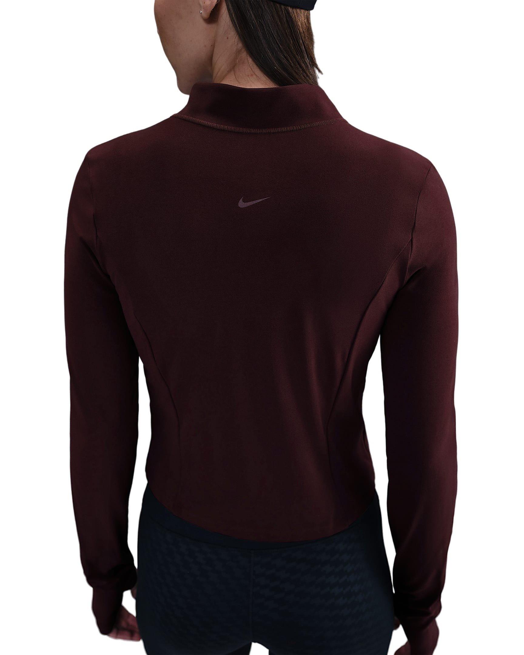 Nike Women's Zenvy Dri-FIT Full-Zip Long-Sleeve Jacket -Burgundy - BURGUNDY Thumbnail View 2