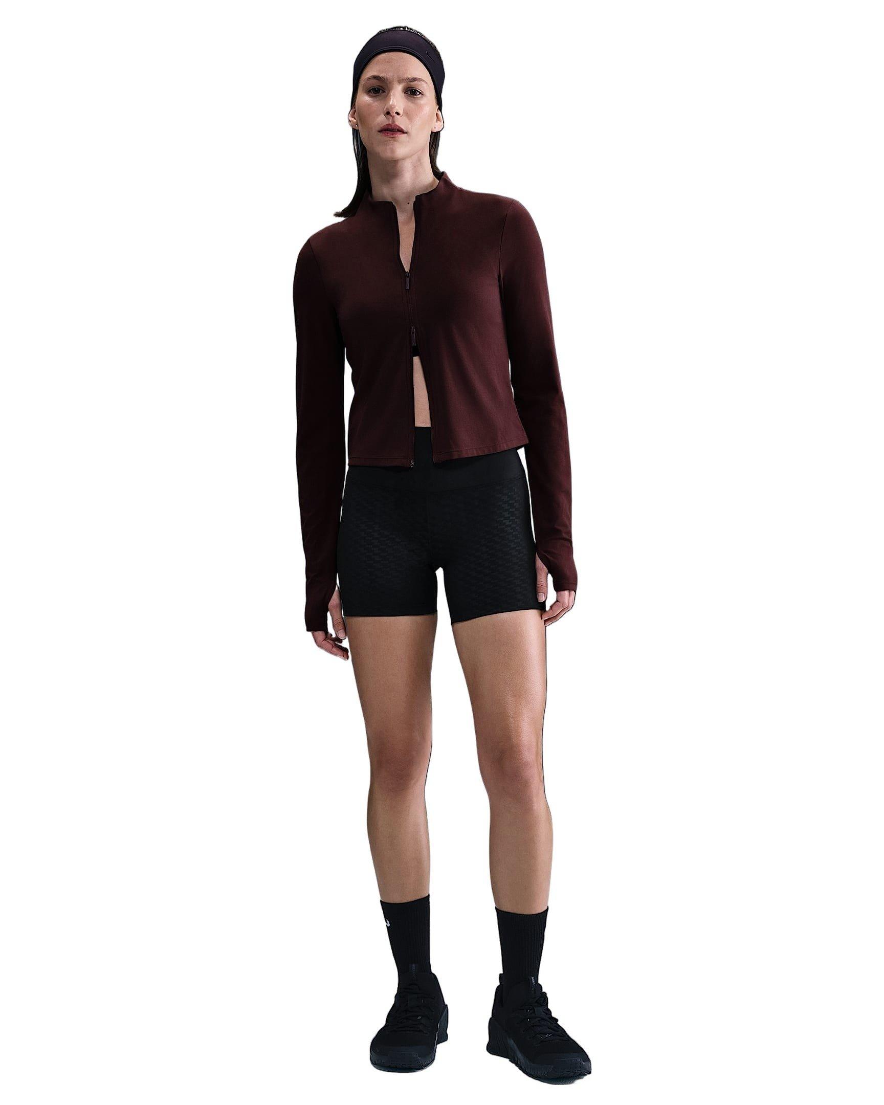 Nike Women's Zenvy Dri-FIT Full-Zip Long-Sleeve Jacket - Burgundy - BURGUNDY Thumbnail View 4