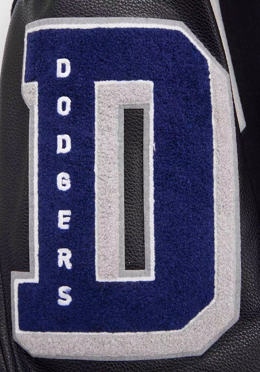 Pro Standard Men's MLB Los Angeles Dodgers Mashup Rib Wool Varsity Jacket - Black/Blue - BLACK/BLUE