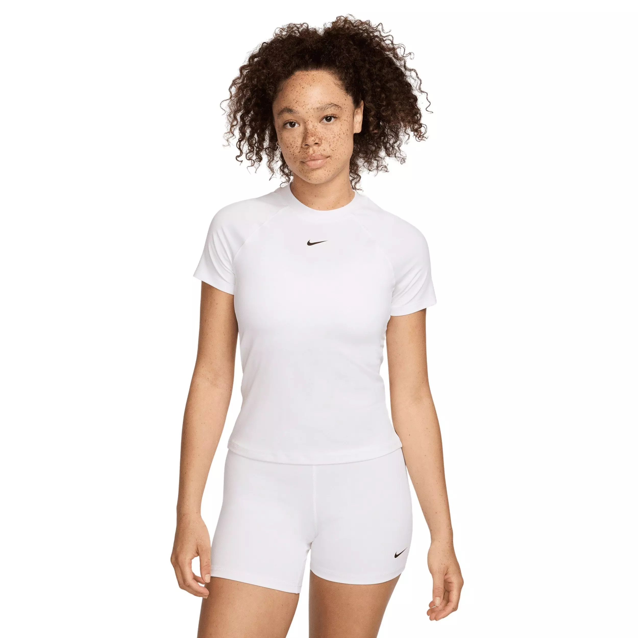 Nike Women's Pro Dri-FIT Short-Sleeve Baselayer Top - White - WHITE