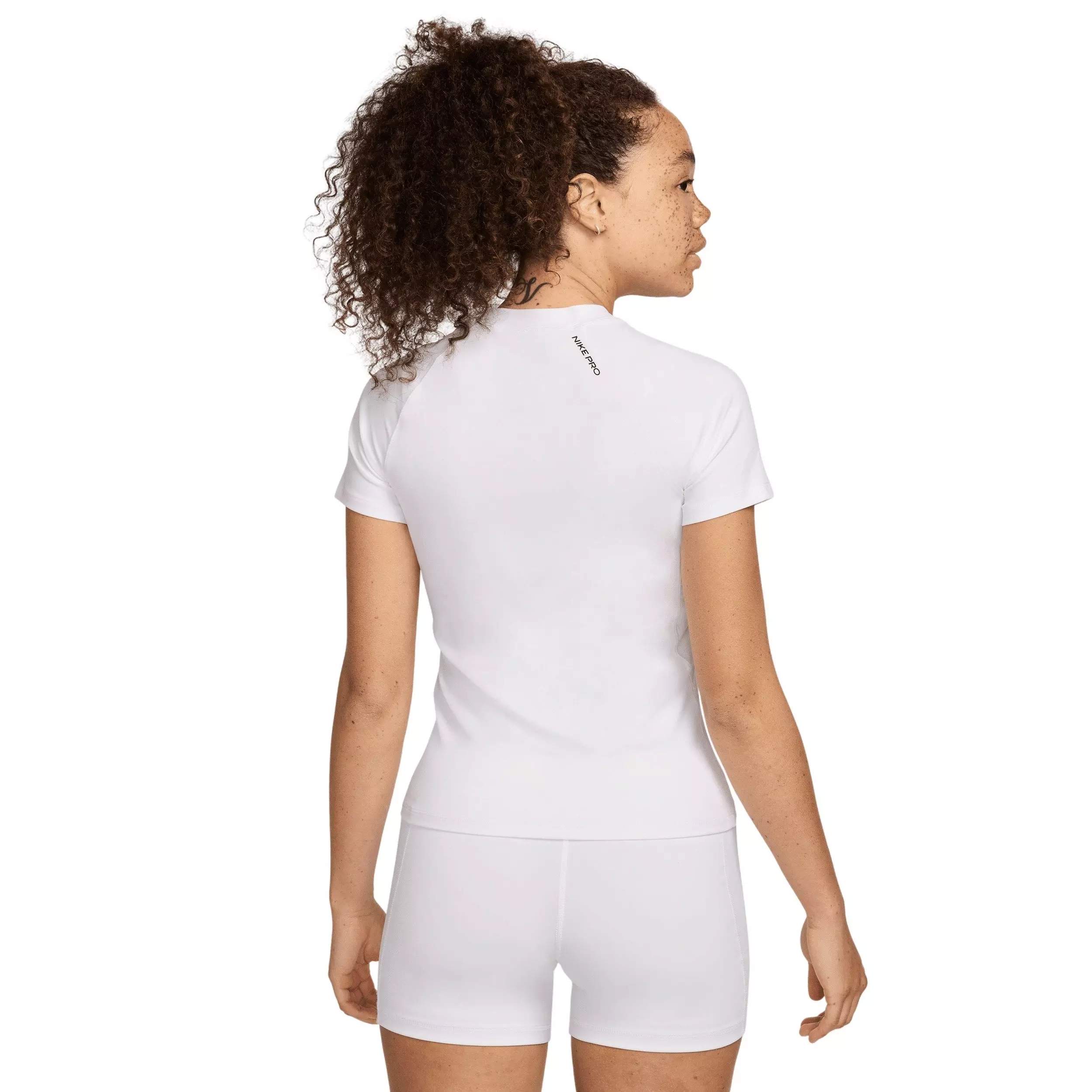 Nike Women's Pro Dri-FIT Short-Sleeve Baselayer Top - White - WHITE