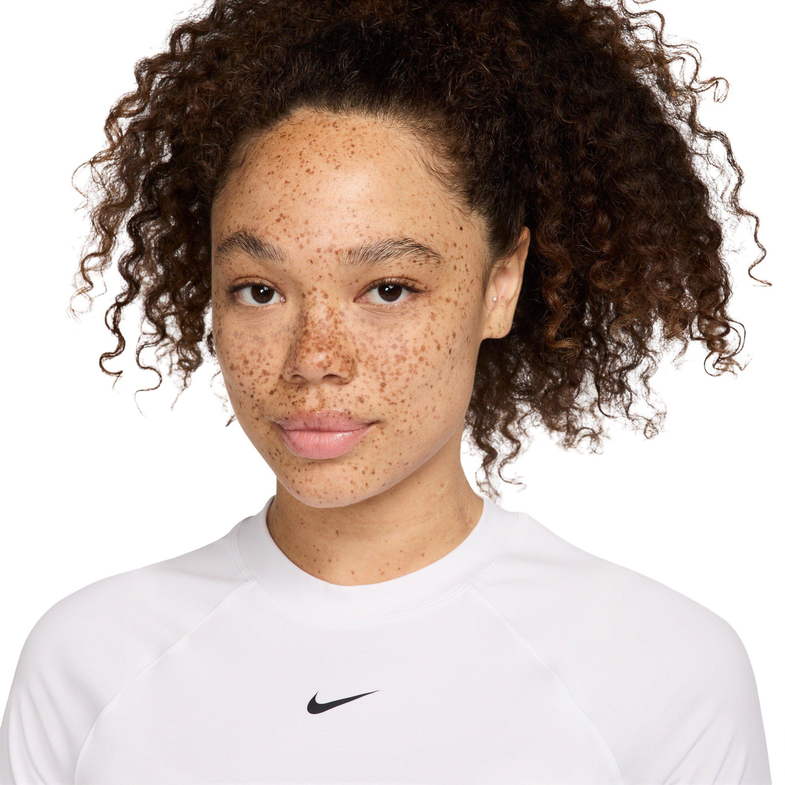 Nike Women's Pro Dri-FIT Short-Sleeve Baselayer Top - White - WHITE Thumbnail View 3