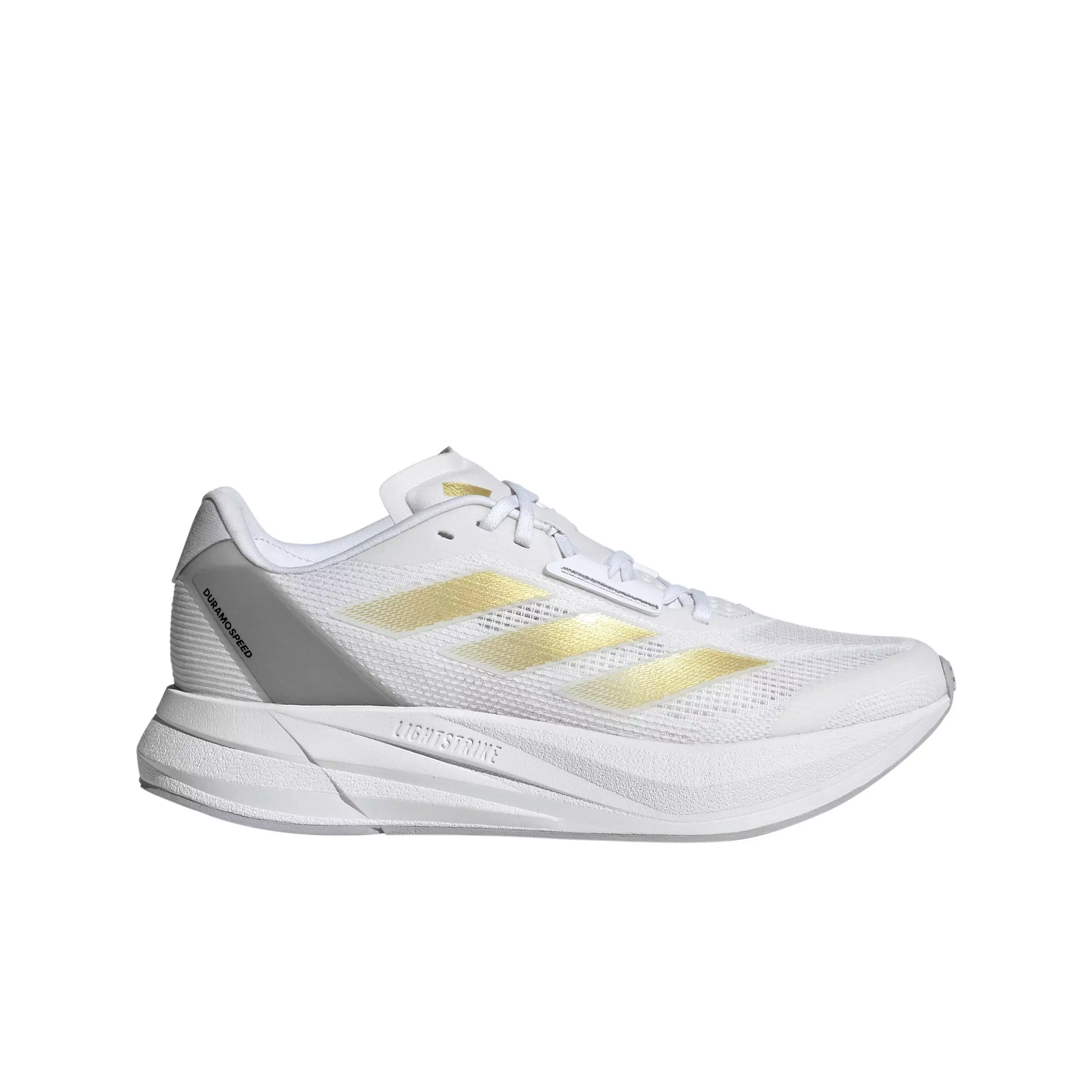 adidas Duramo Speed "Ftwr White/Gold Metallic/Silver Dawn" Women's Running Shoe - WHITE/GOLD/SILVER