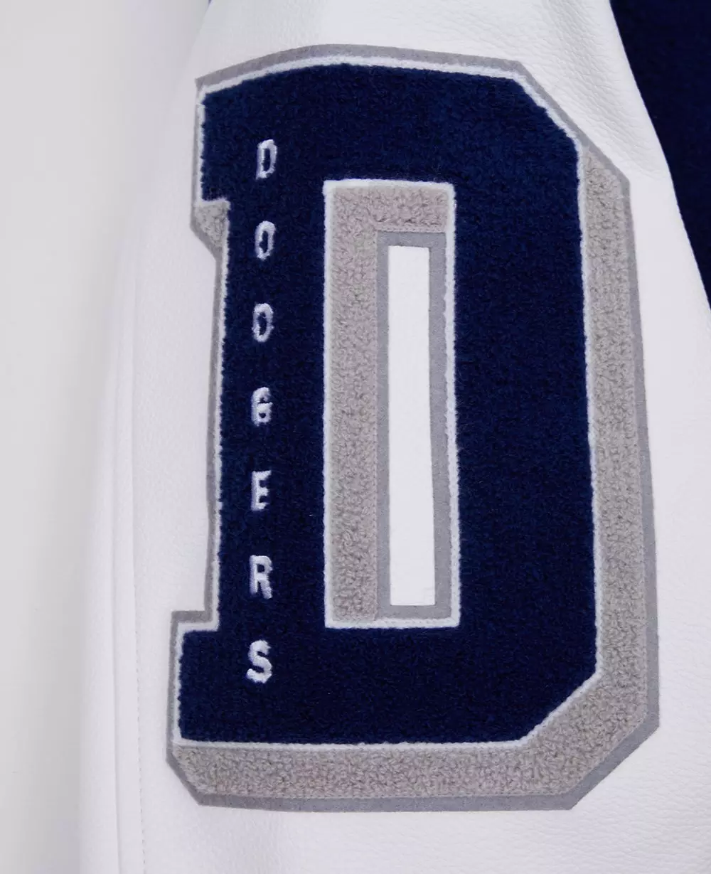 Pro Standard Men's MLB Los Angeles Dodgers Mashup Rib Wool Varsity Jacket - Blue/White - BLUE/WHITE