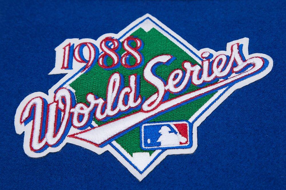 Pro Standard Men's MLB Los Angeles Dodgers Mashup Rib Wool Varsity Jacket - Blue/White - BLUE/WHITE Thumbnail View 8