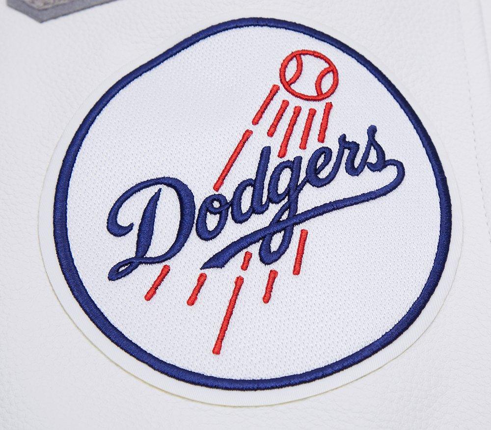 Pro Standard Men's MLB Los Angeles Dodgers Mashup Rib Wool Varsity Jacket -Blue/White - BLUE/WHITE Thumbnail View 10