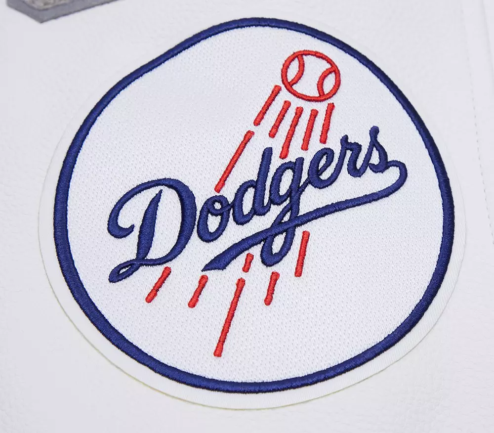 Pro Standard Men's MLB Los Angeles Dodgers Mashup Rib Wool Varsity Jacket -Blue/White - BLUE/WHITE