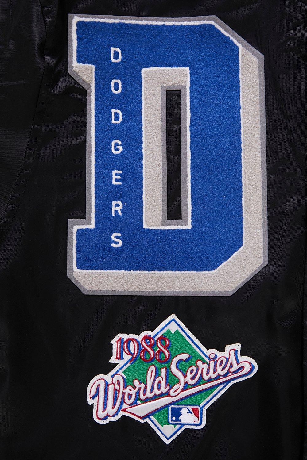 Pro Standard Men's MLB Los Angeles Dodgers Mashup Rib Satin Jacket - Black/Blue - BLACK/BLUE Thumbnail View 5