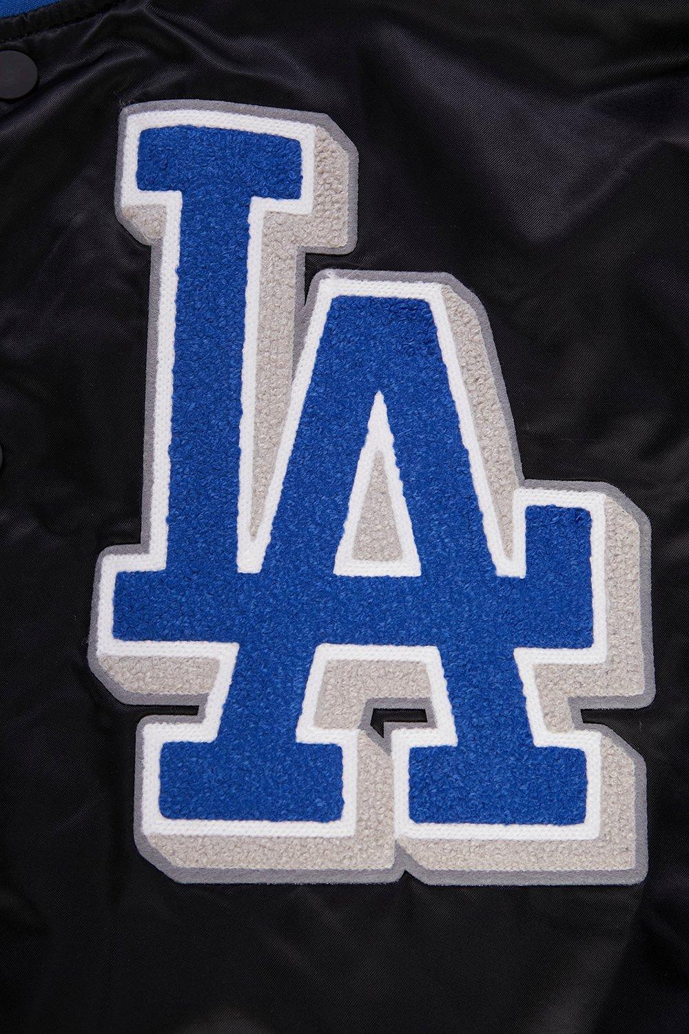 Pro Standard Men's MLB Los Angeles Dodgers Mashup Rib Satin Jacket - Black/Blue - BLACK/BLUE Thumbnail View 7