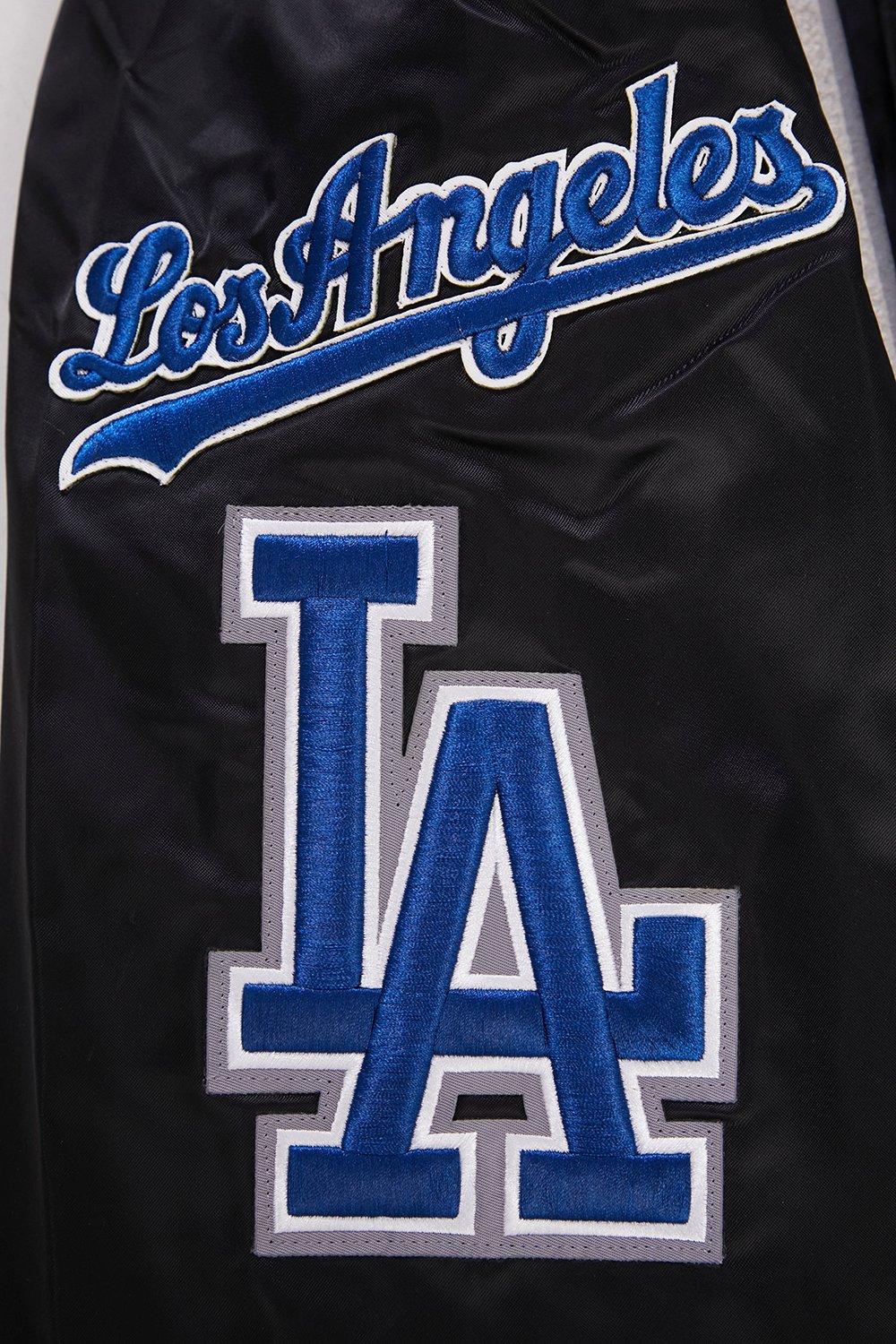 Pro Standard Men's MLB Los Angeles Dodgers Mashup Rib Satin Jacket - Black/Blue - BLACK/BLUE Thumbnail View 8