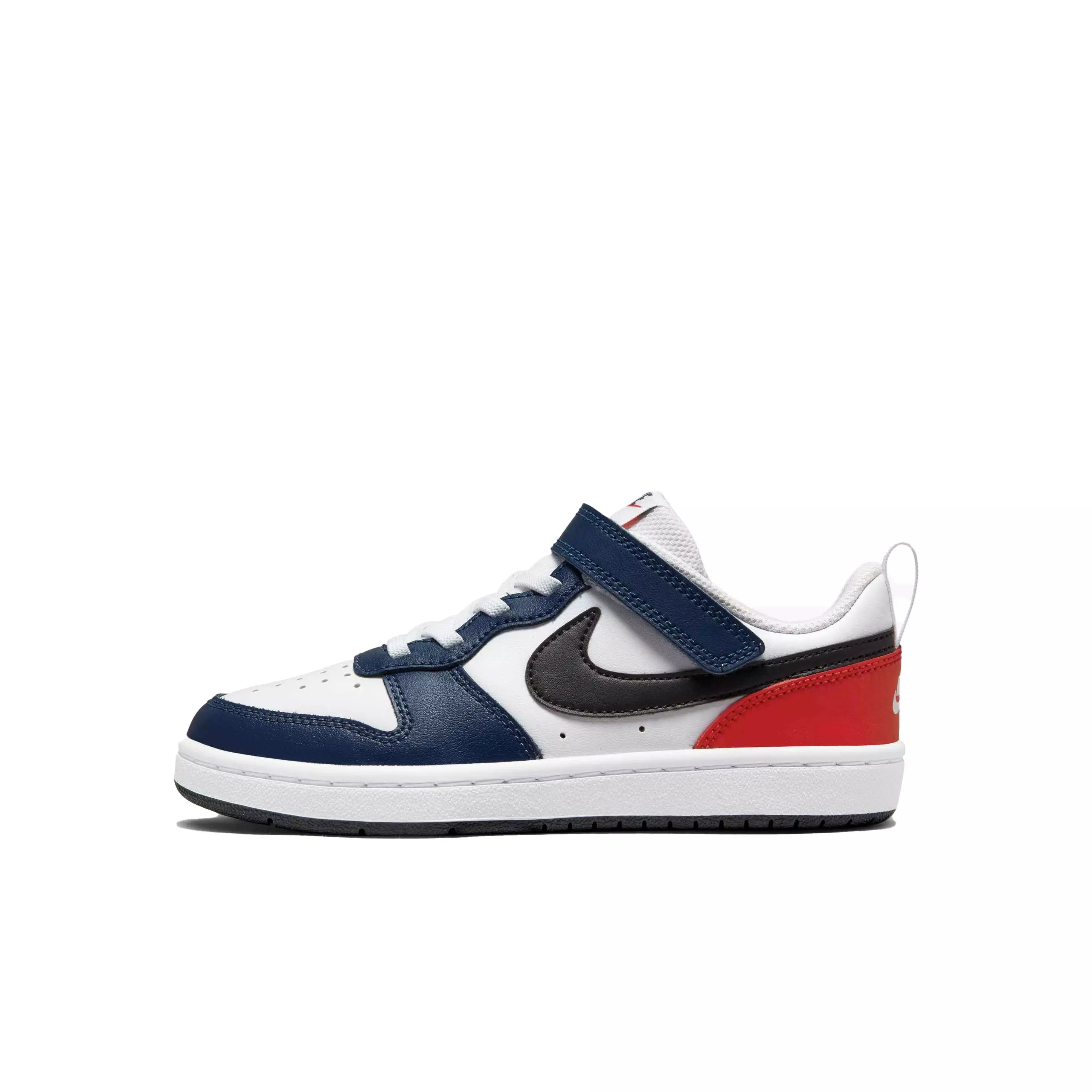 Nike Court Borough Low 2 BPV "White/Black/Midnight Navy" Preschool Boys' Shoe - WHITE