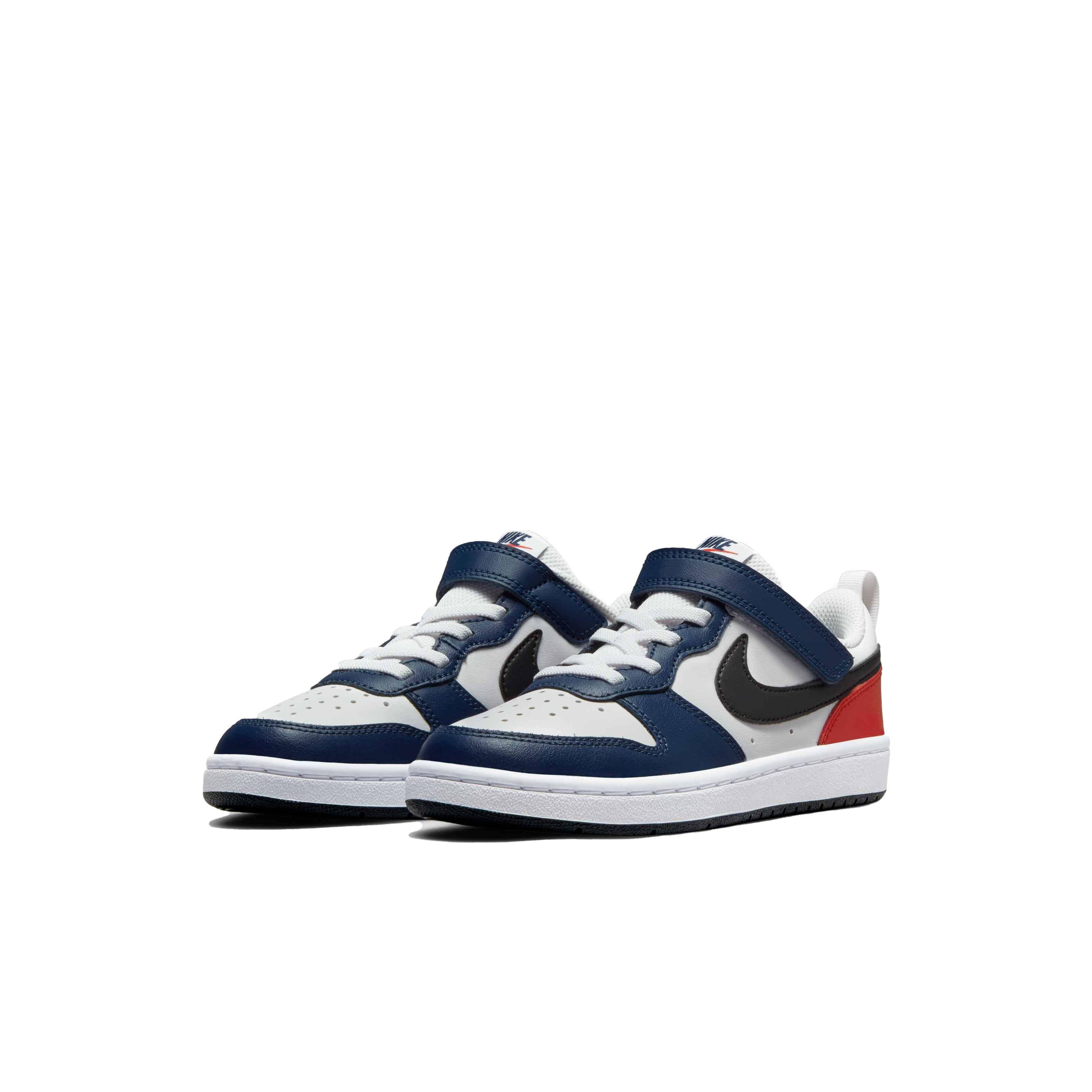 Nike Court Borough Low 2 BPV Preschool Boys' White/Black/Midnight Navy Shoe