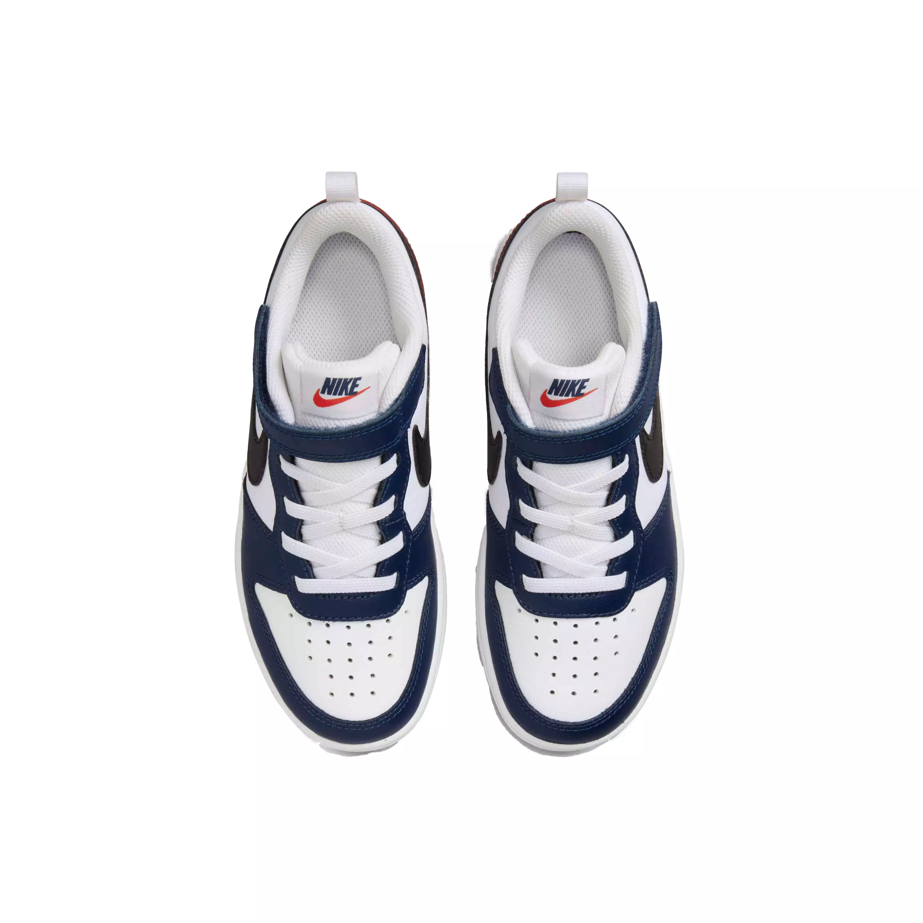 Nike Court Borough Low 2 BPV "White/Black/Midnight Navy" Preschool Boys' Shoe - WHITE