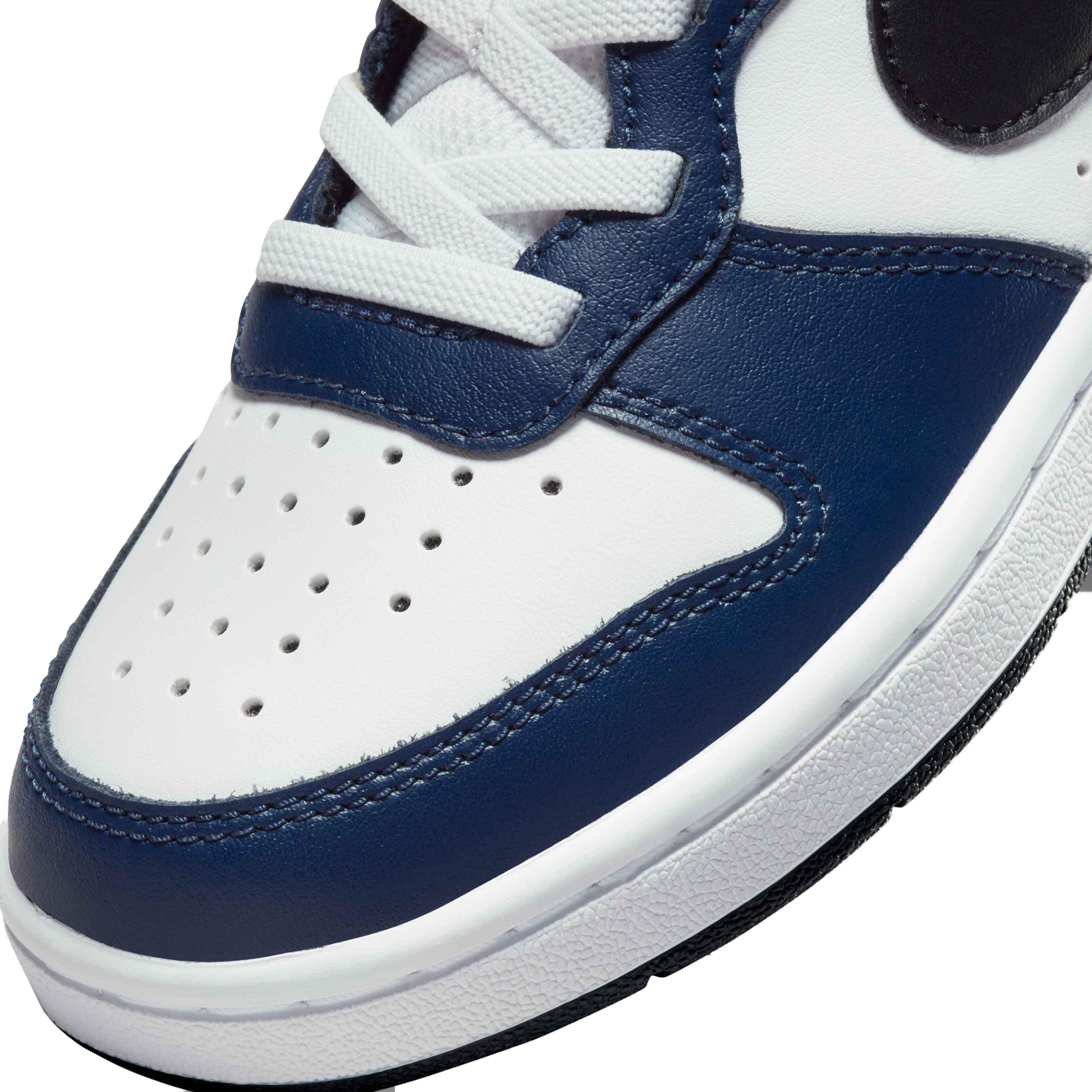 Nike Court Borough Low 2 BPV Preschool Boys' White/Black/Midnight Navy Shoe