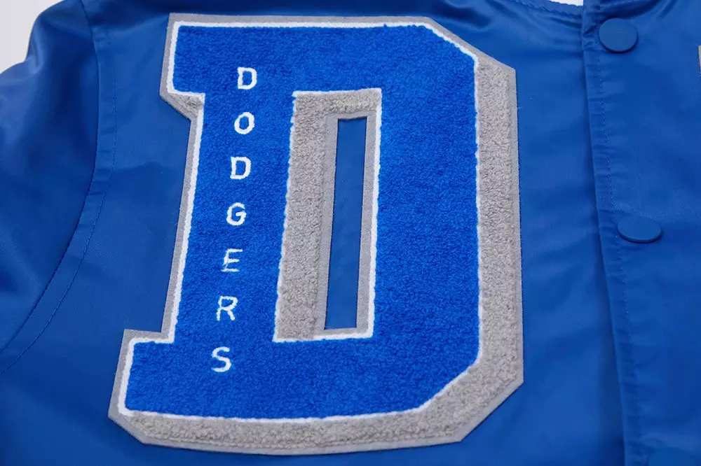 Pro Standard Men's MLB Los Angeles Dodgers Mashup Rib Satin Jacket - Blue - BLUE