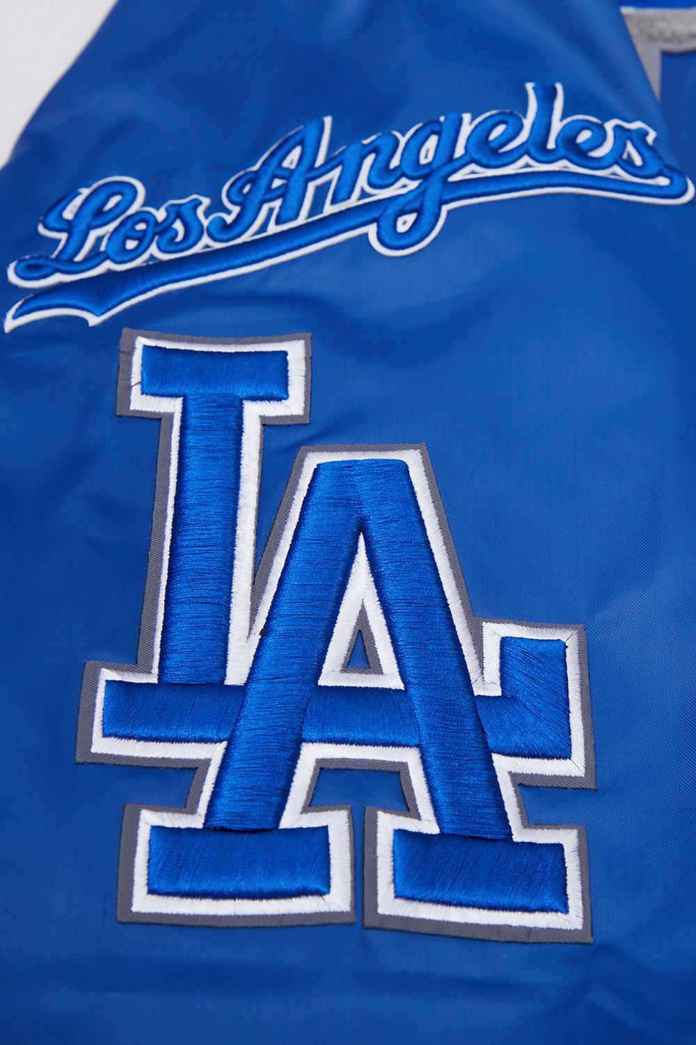 Pro Standard Men's MLB Los Angeles Dodgers Mashup Rib Satin Jacket - Blue - BLUE Thumbnail View 9