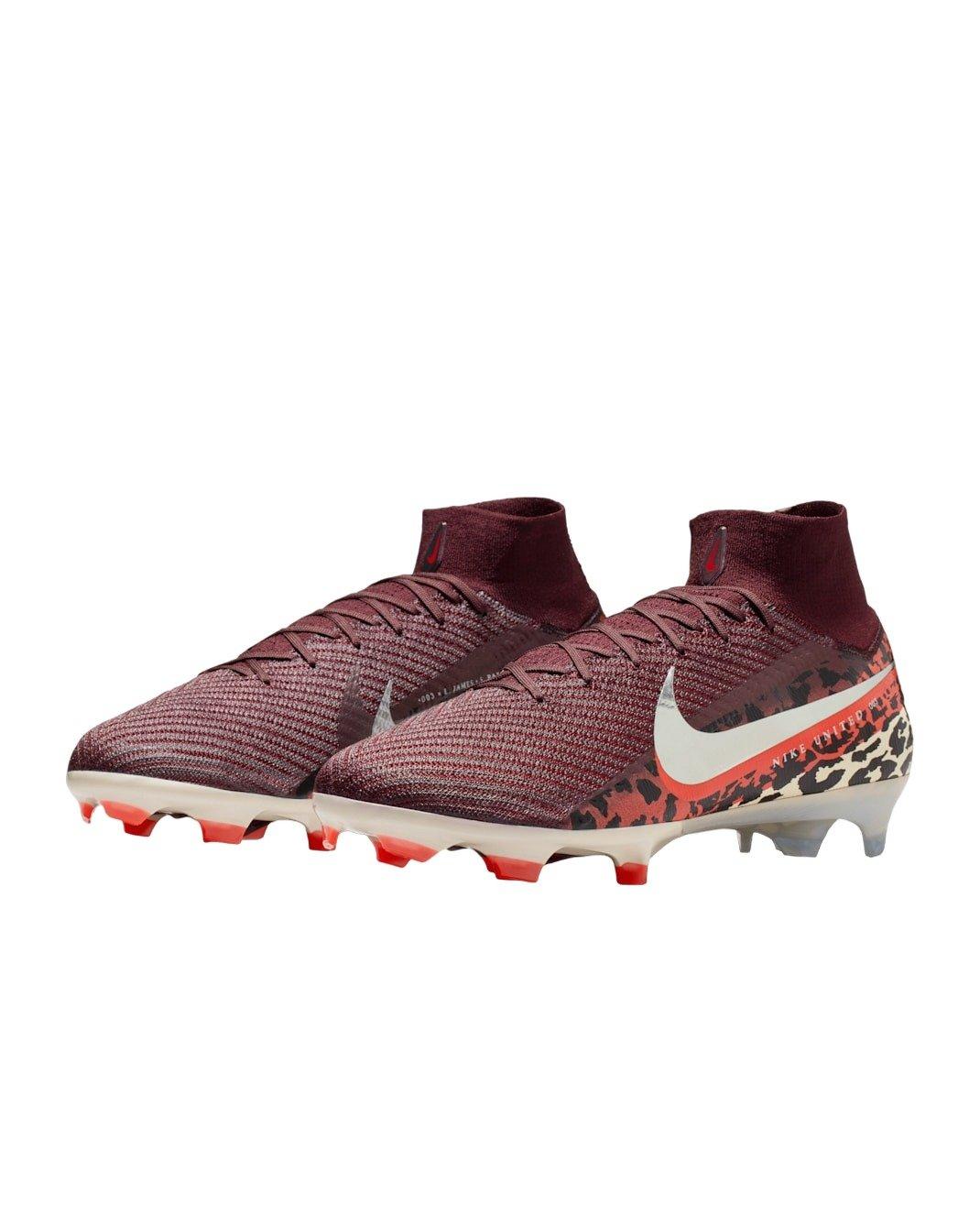 Nike United Mercurial Superfly 10 Elite FG "Burgundy Crush/Red/Fossil/Silver" Men's Soccer Cleat - BURGUNDY/RED/FOSSIL/SILVER Thumbnail View 3