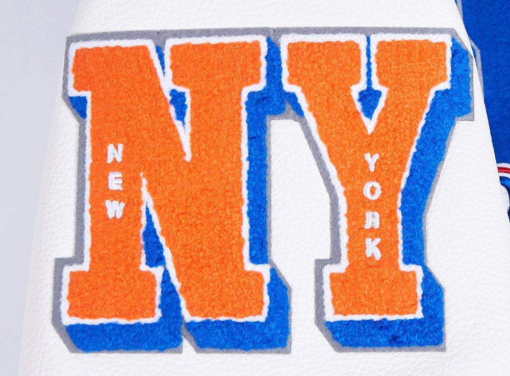 Pro Standard Men's MLB New York Mets Mashup Rib Wool Varsity Jacket - Royal/Orange - ROYAL/ORANGE Thumbnail View 10