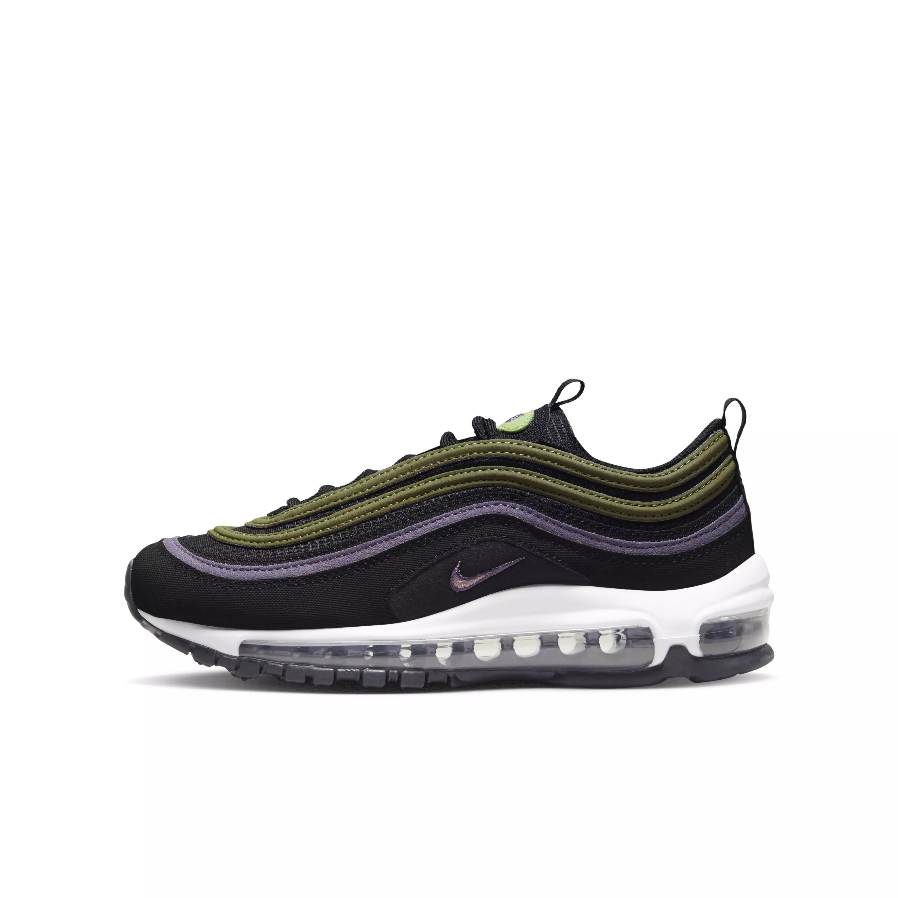 Nike Air Max 97 "Black/Elemental Pink/Canyon Purple" Grade School Boys' Shoe - BLACK
