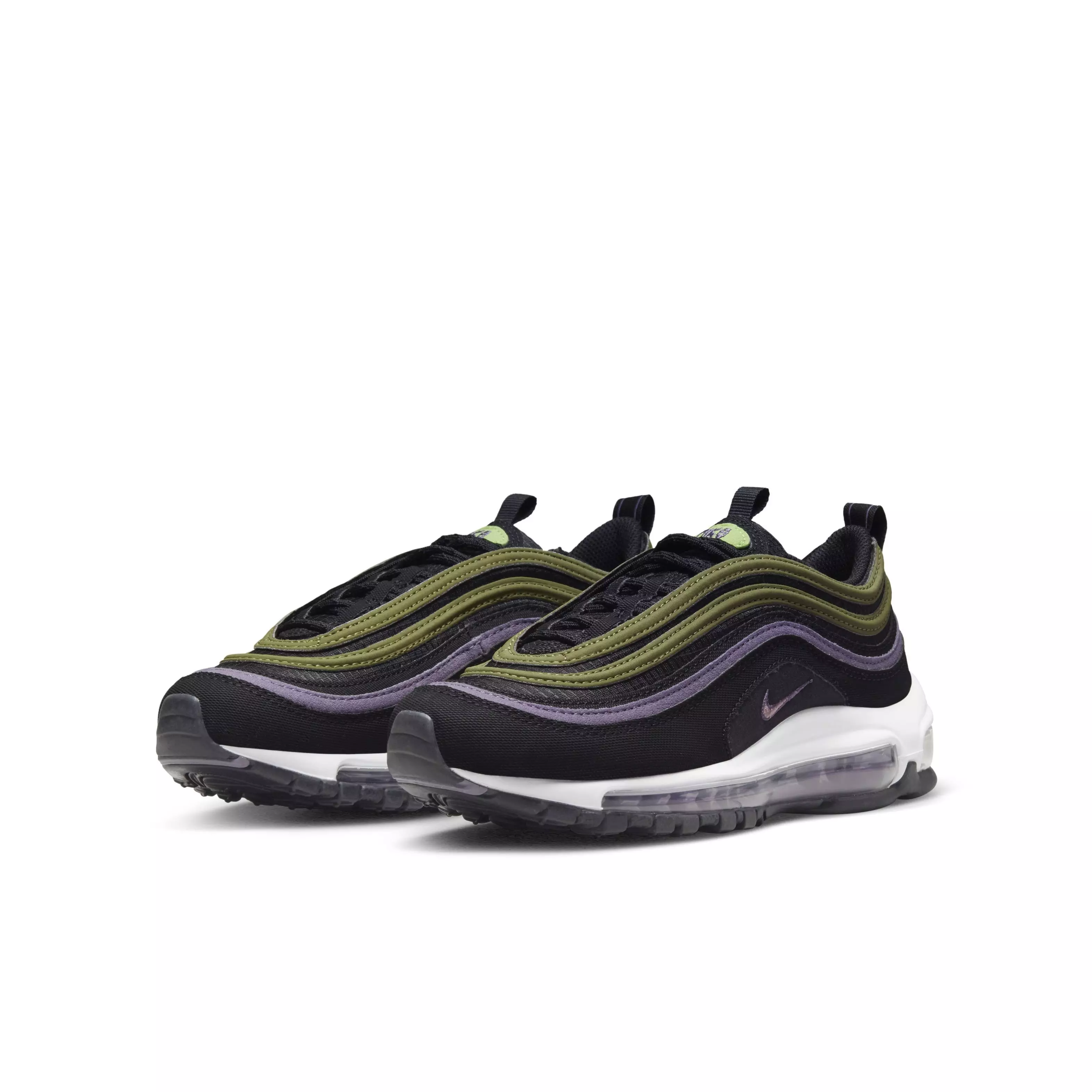 Nike Air Max 97 "Black/Elemental Pink/Canyon Purple" Grade School Boys' Shoe - BLACK