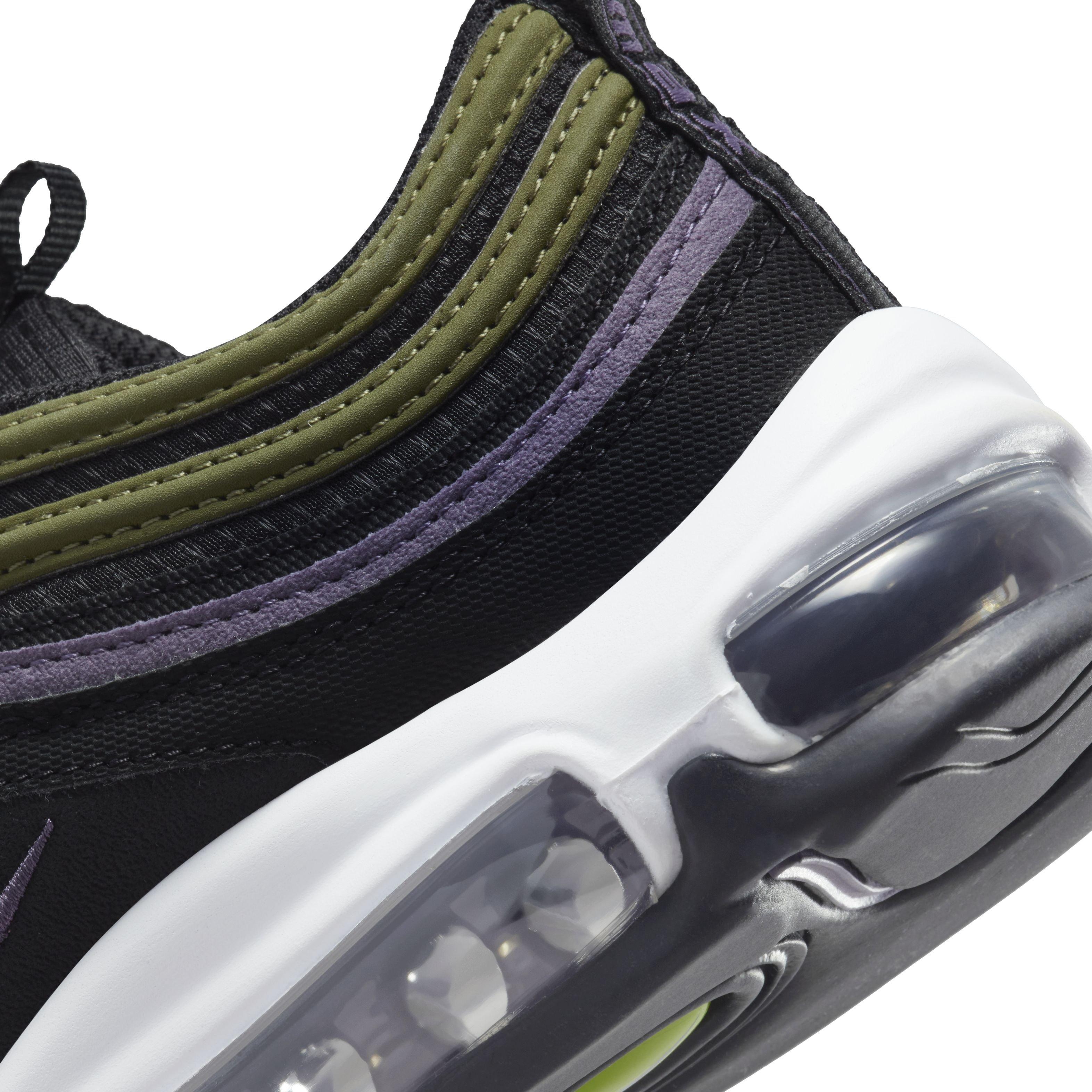 Nike Air Max 97 Grade School Boys' "Black/Elemental Pink/Canyon Purple" Shoe