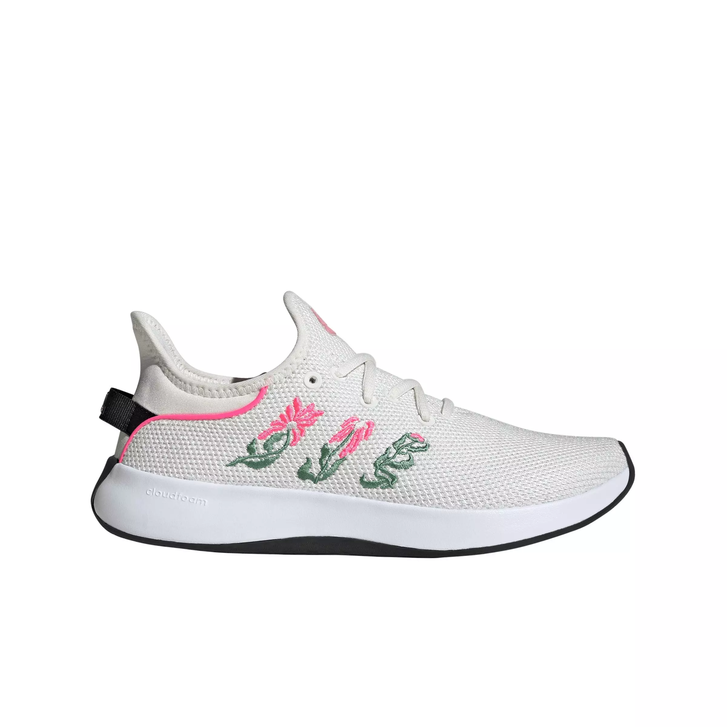 adidas Cloudfoam Pure SPW "Core White/Preloved Green/Lucid Pink" Women's Running Shoe - WHITE/GREEN/PINK