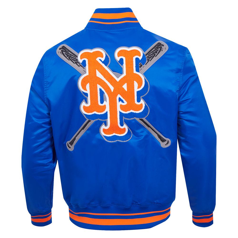Pro Standard Men's MLB New York Mets Mashup Rib Satin Jacket -Royal/Orange - ROYAL/ORANGE Thumbnail View 2