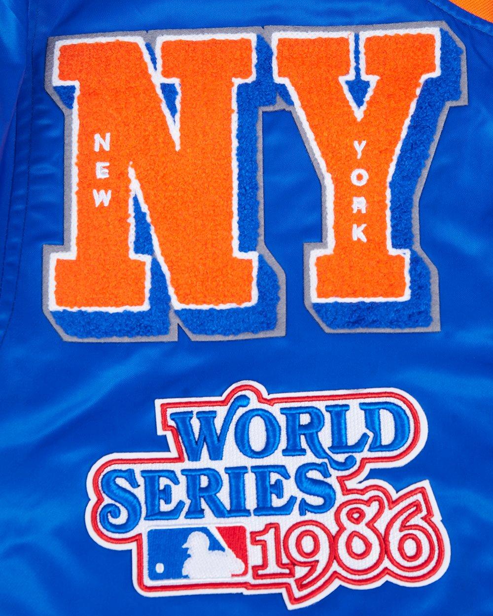 Pro Standard Men's MLB New York Mets Mashup Rib Satin Jacket -Royal/Orange - ROYAL/ORANGE Thumbnail View 5