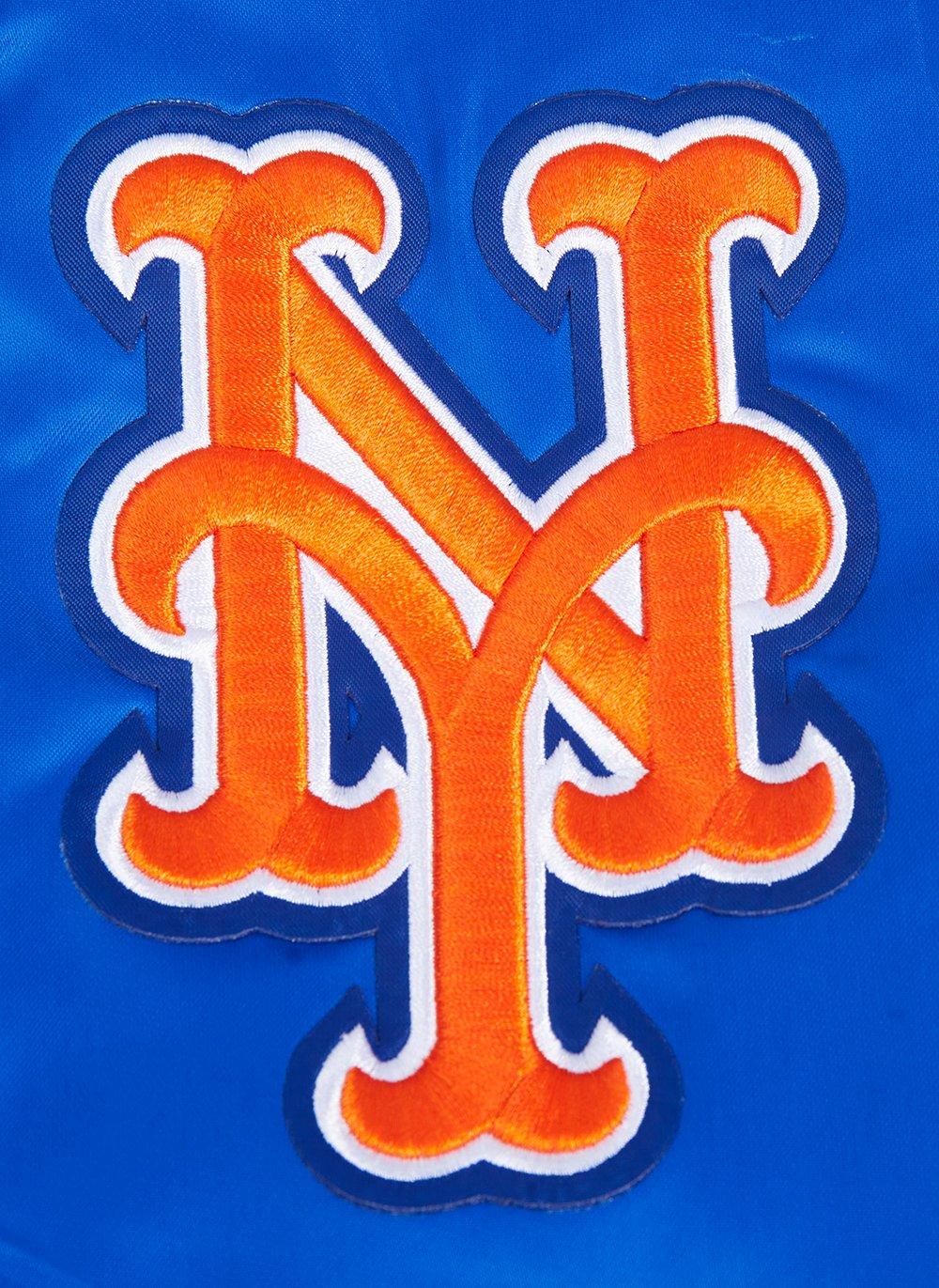 Pro Standard Men's MLB New York Mets Mashup Rib Satin Jacket - Royal/Orange - ROYAL/ORANGE Thumbnail View 8
