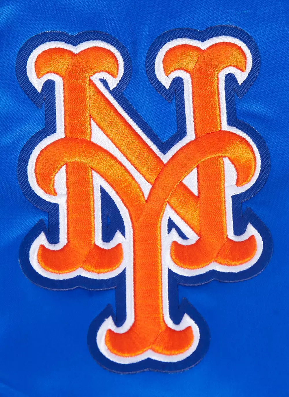 Pro Standard Men's MLB New York Mets Mashup Rib Satin Jacket - Royal/Orange - ROYAL/ORANGE