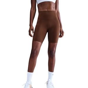 Nike Women's One High-Waisted 8" Biker Shorts with Pockets -Brown