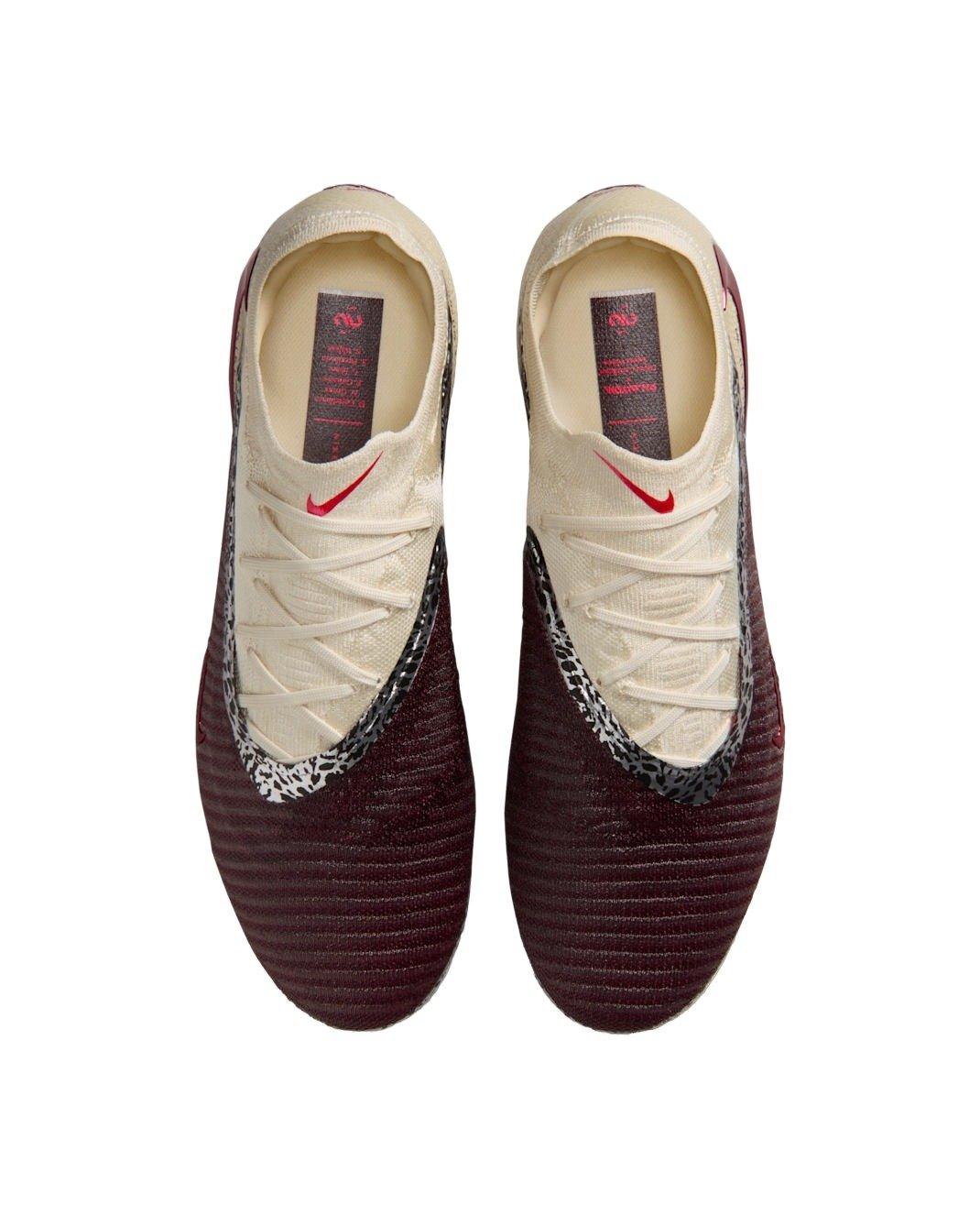 Nike United Phantom 6 Low Elite FG "Burgundy Crush/Fossil/University Red" Men's Soccer Cleat - BURGUNDY/FOSSIL/RED Thumbnail View 4