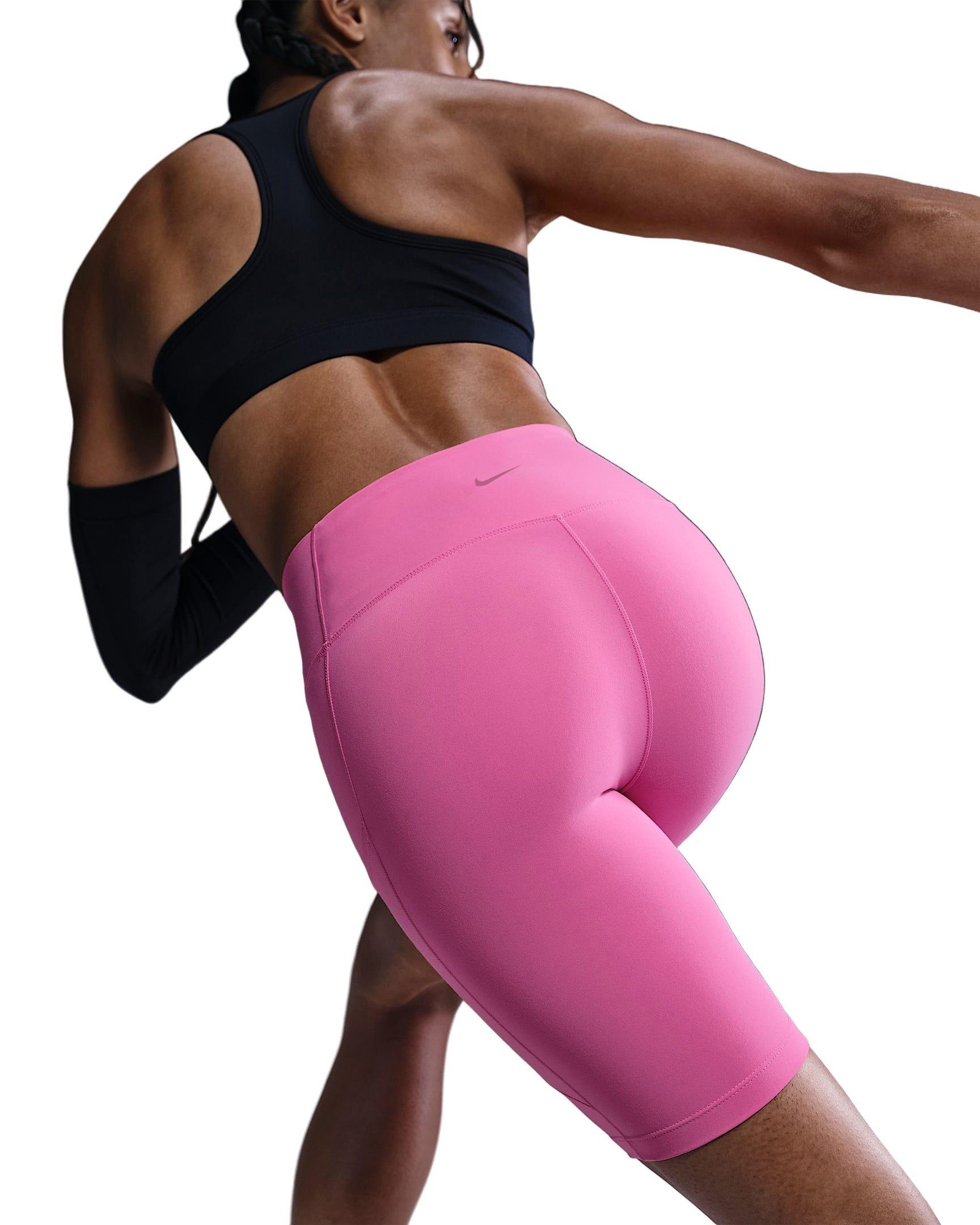 Nike Women's One High-Waisted 8" Biker Shorts with Pockets - Pink - PINK Thumbnail View 2