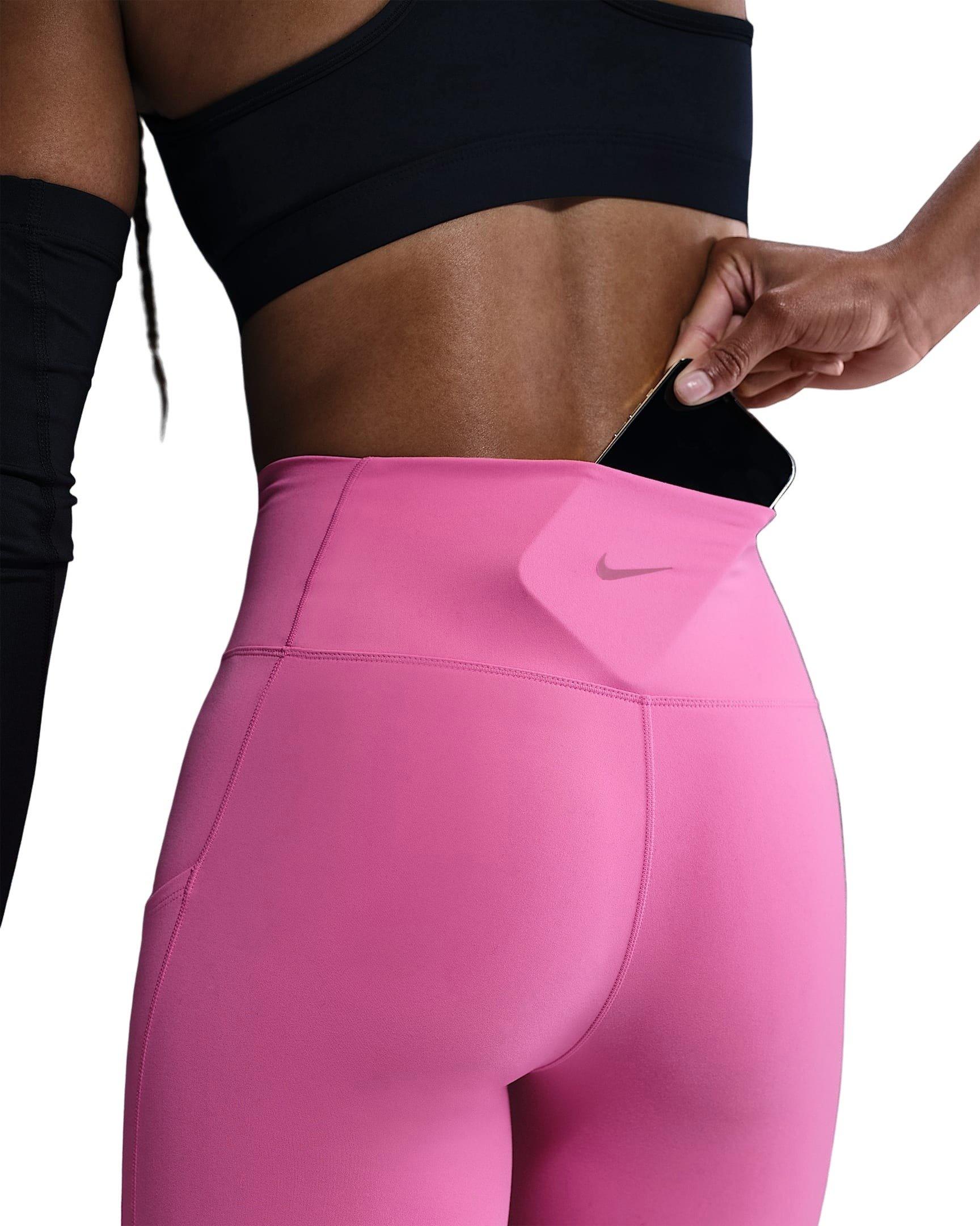 Nike Women's One High-Waisted 8" Biker Shorts with Pockets -Pink - PINK Thumbnail View 4