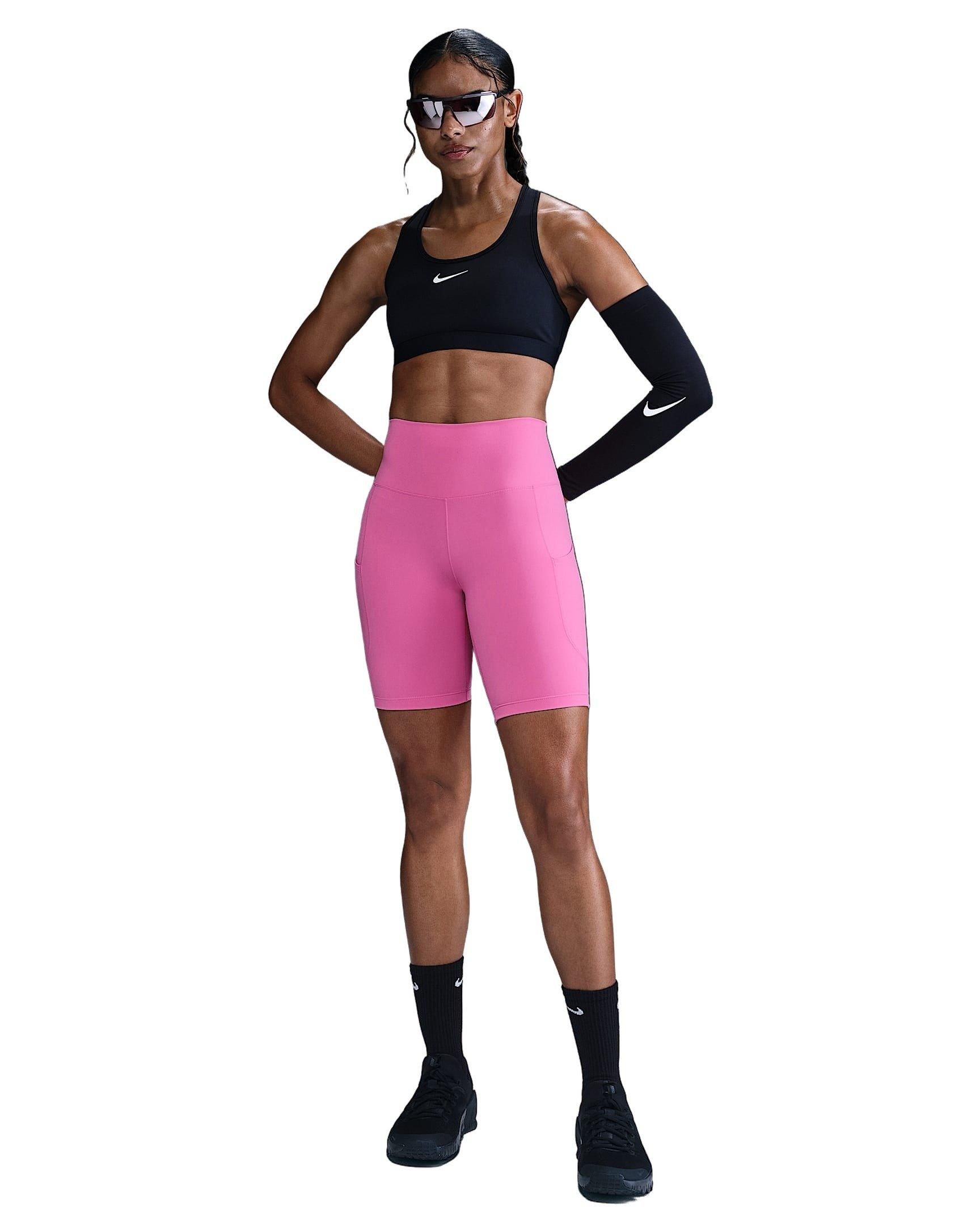 Nike Women's One High-Waisted 8" Biker Shorts with Pockets -Pink - PINK Thumbnail View 5