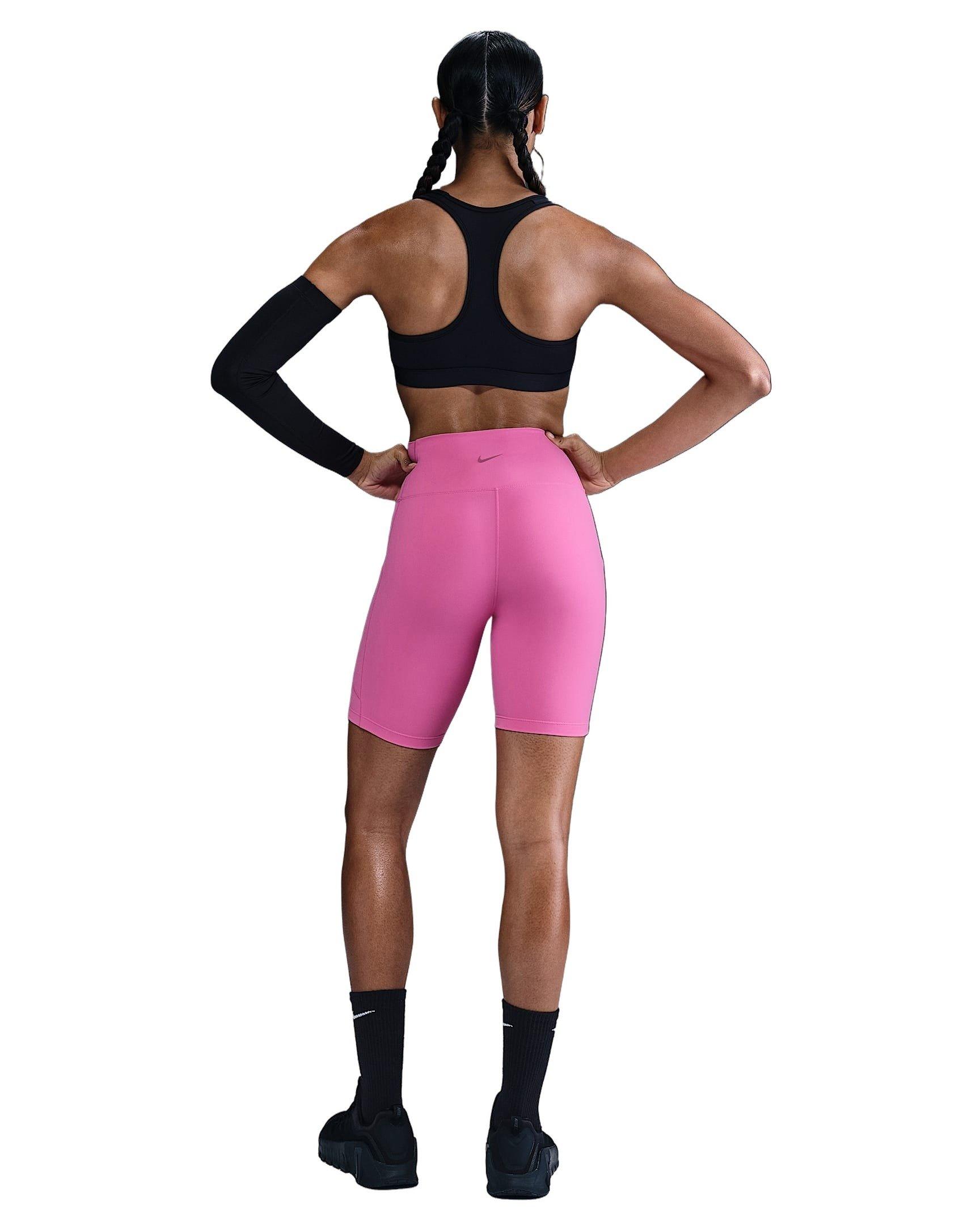 Nike Women's One High-Waisted 8" Biker Shorts with Pockets - Pink - PINK Thumbnail View 6