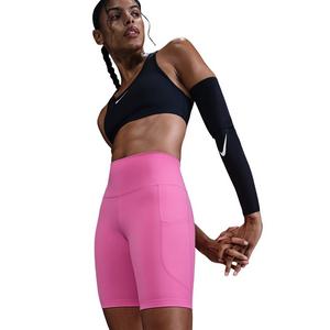 Nike Women's One High-Waisted 8" Biker Shorts with Pockets -Pink