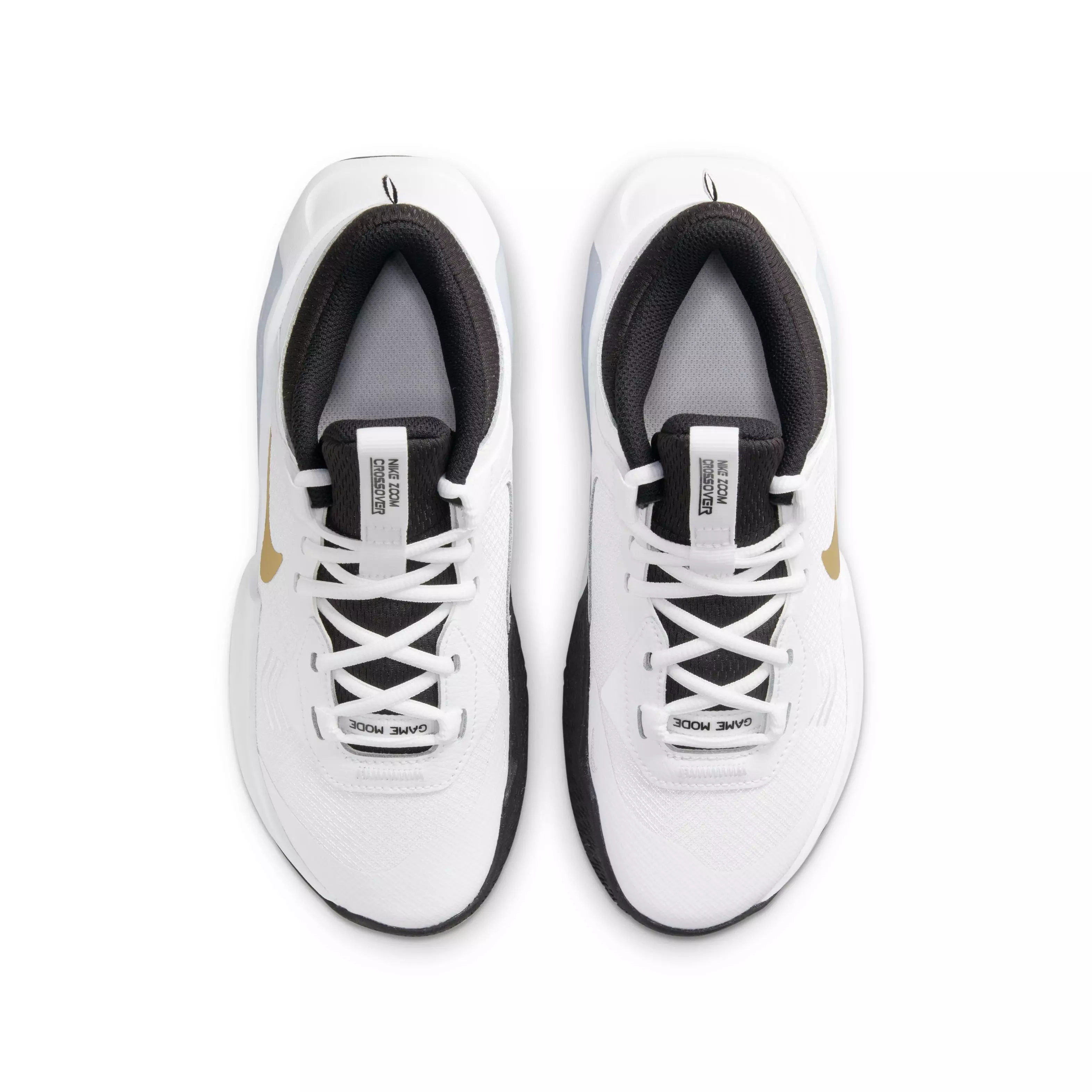 Nike Air Zoom Crossover "White/Metallic Gold/Black" Grade School Boys' Basketball Shoe - WHITE