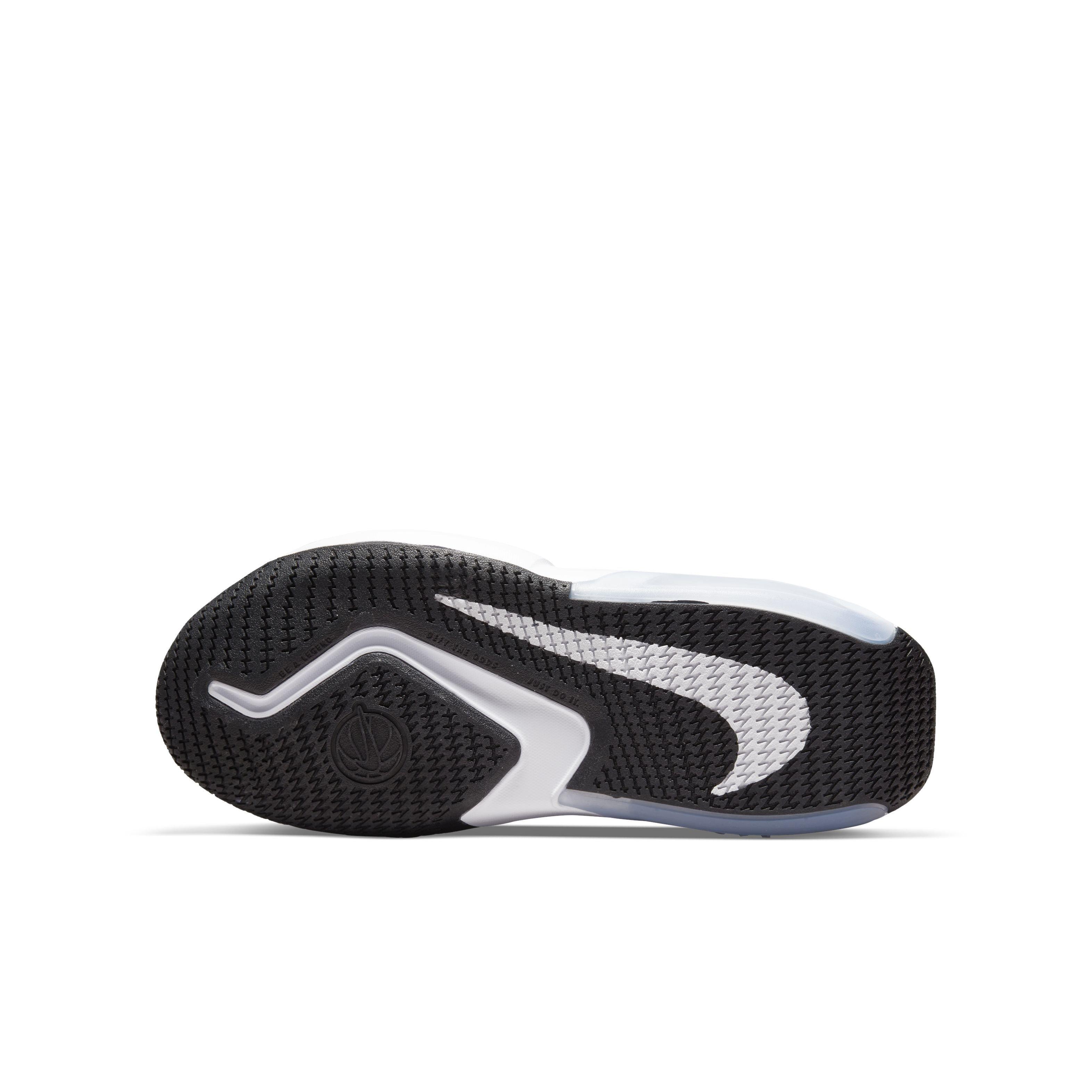 Nike Air Zoom Crossover "White/Metallic Gold/Black" Grade School Boys' Basketball Shoe - WHITE Thumbnail View 6