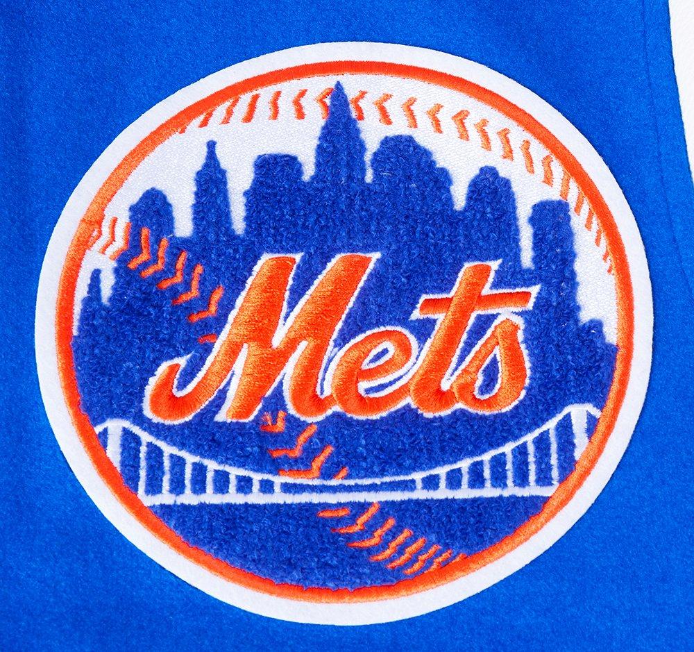 Pro Standard Men's MLB New York Mets Old English Rib Wool Varsity Jacket - Royal/Orange - ROYAL/ORANGE Thumbnail View 5